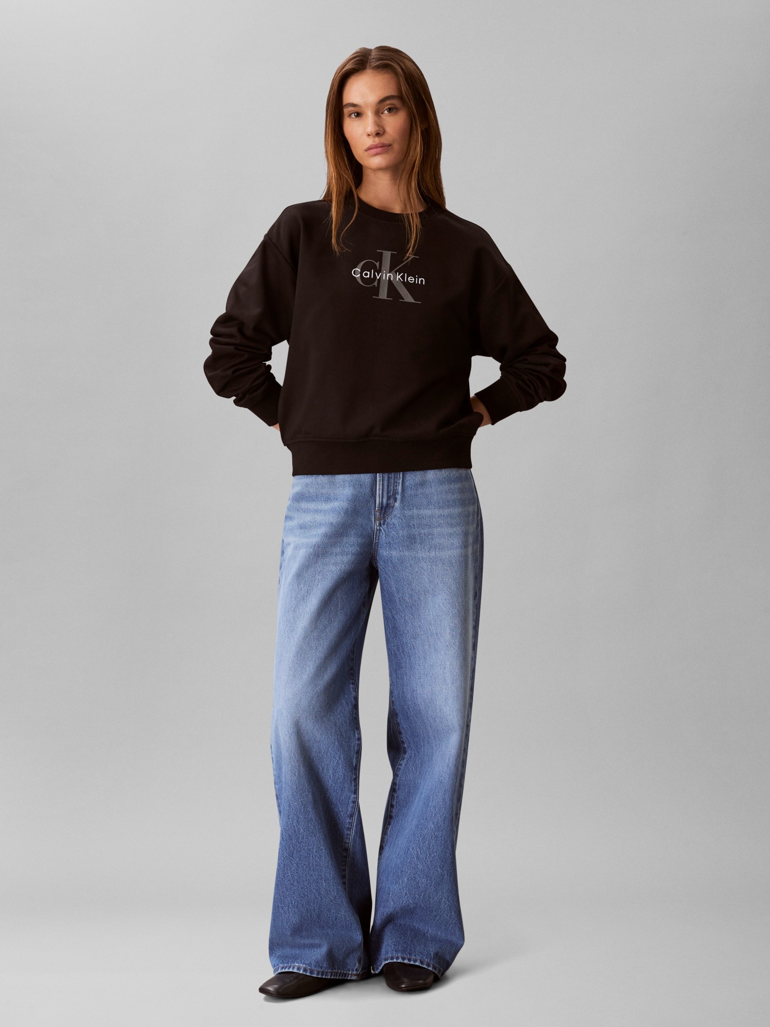 Calvin Klein Jeans Sweatshirt »LS MNLG FRNCH TRRY R«, Mit Rundhalsausschnitt
