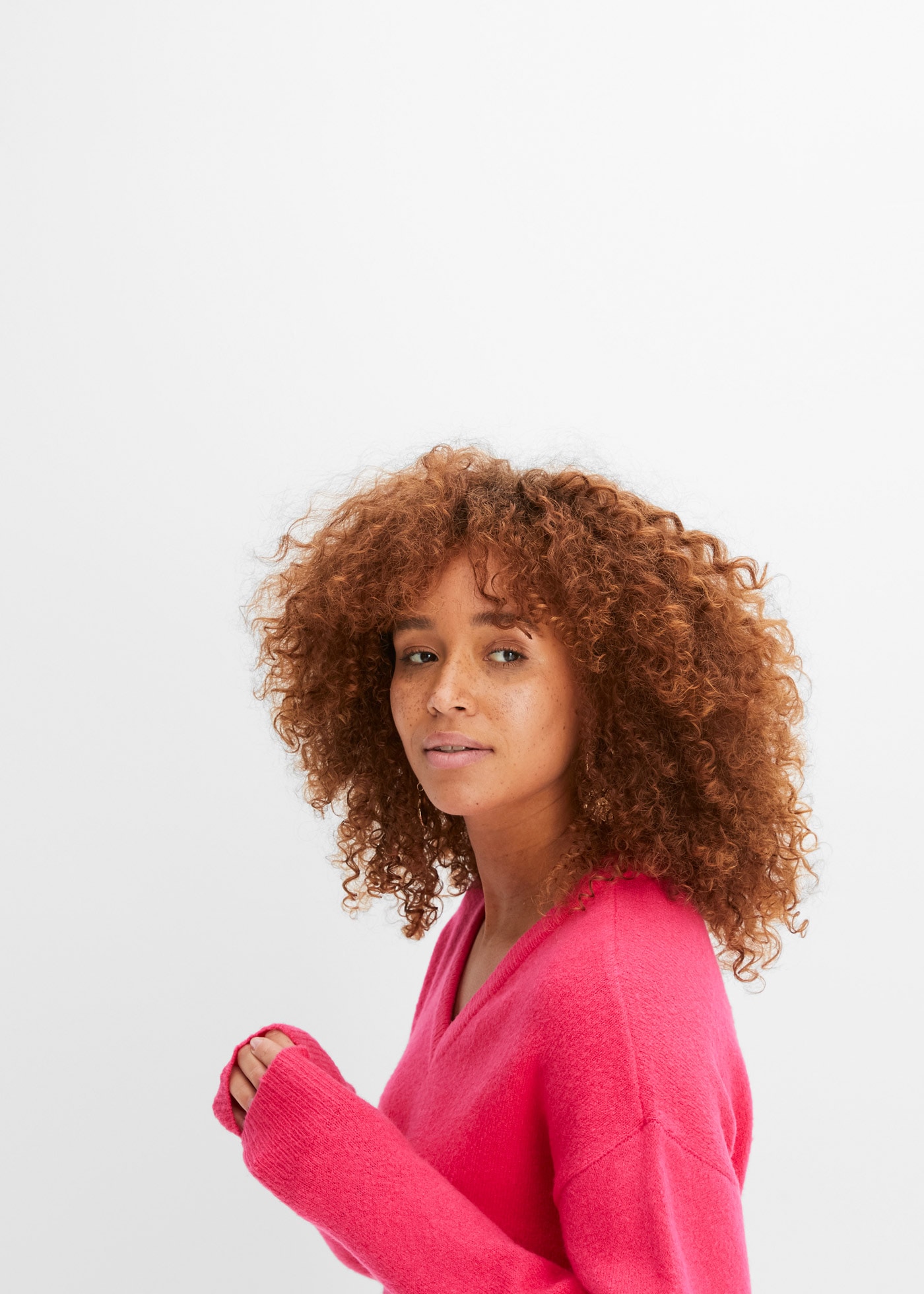 bonprix Strickpullover »Oversize-Strick-Pullover« aus weichem Material, mit V-Ausschnitt, Oversize-Passform