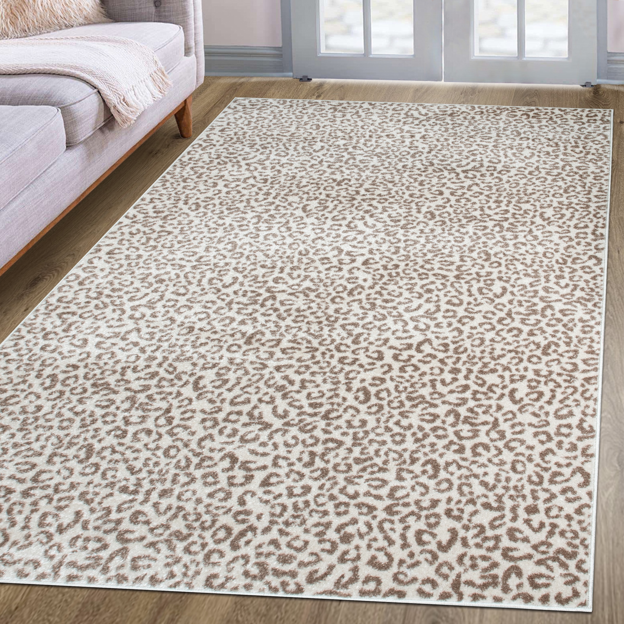 OTTO home Teppich »Fynna, Leoparden-Muster, Animal Print, modern« rechteckig 9 mm Höhe Leo, besonders weicher Flor, Wohnzimmer, Schlafzimmer, Esszimmer