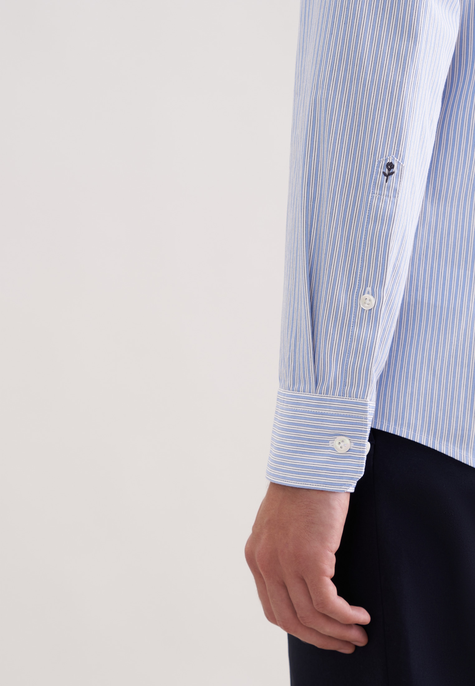 seidensticker Businesshemd Slim 1/1 Kentkragen Gestreift