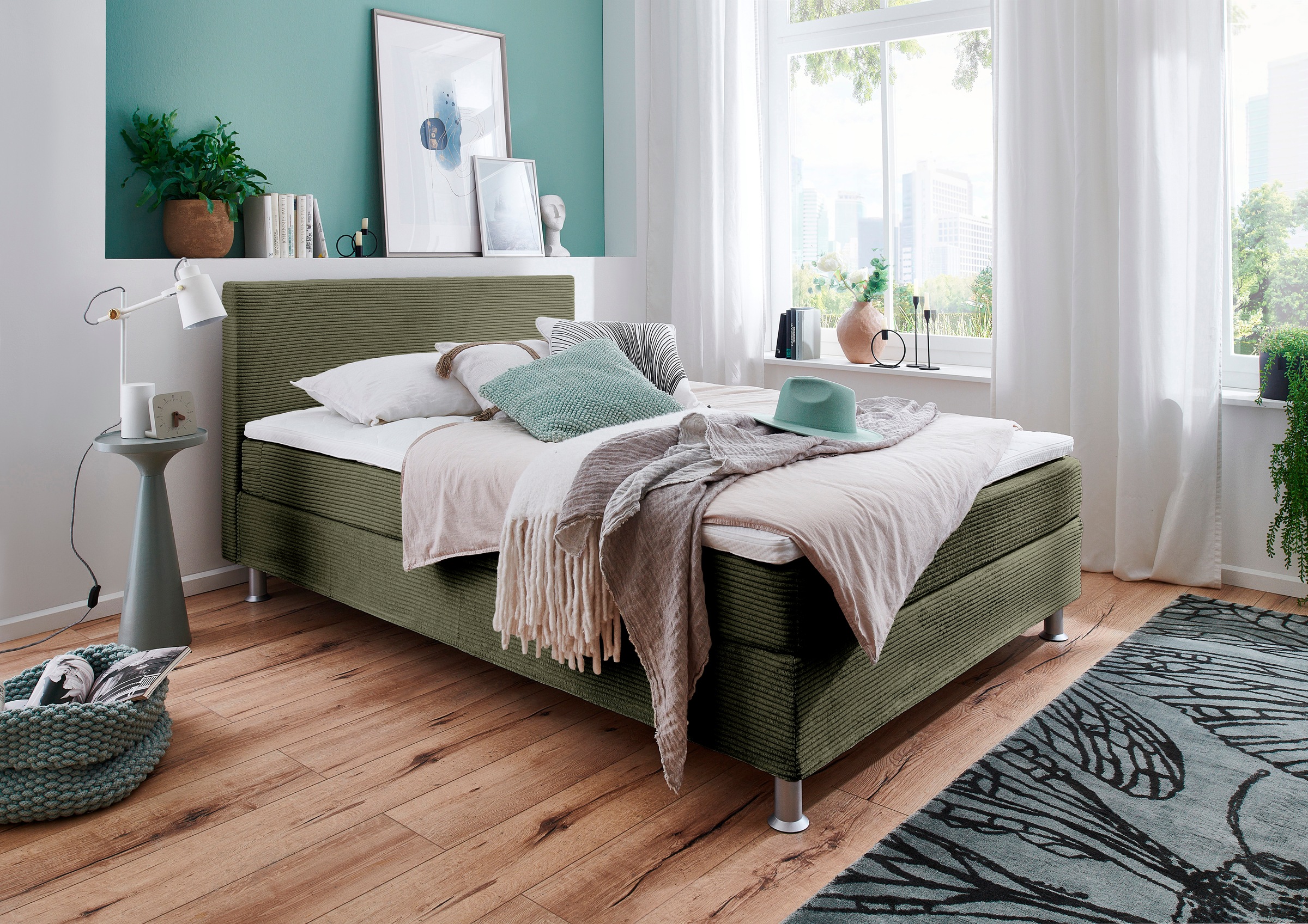 ATLANTIC home collection Boxbett »Edison«, inkl. Bonnellfederkern-Matratze und Topper