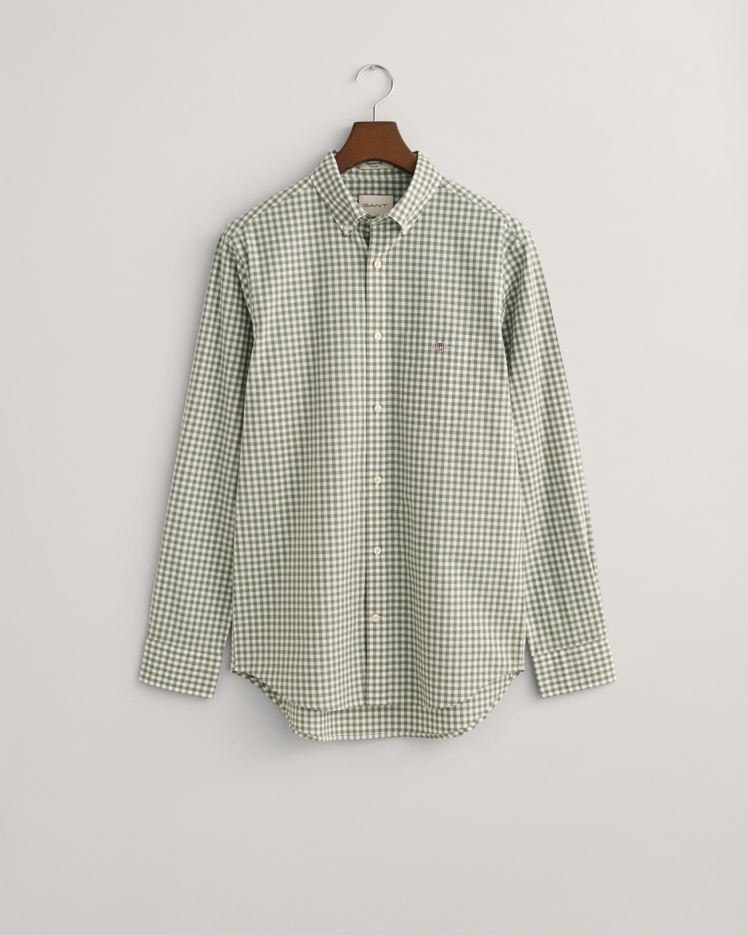 Gant Langarmhemd »REG POPLIN GINGHAM SHIRT«, mit Logostickerei auf der Brust