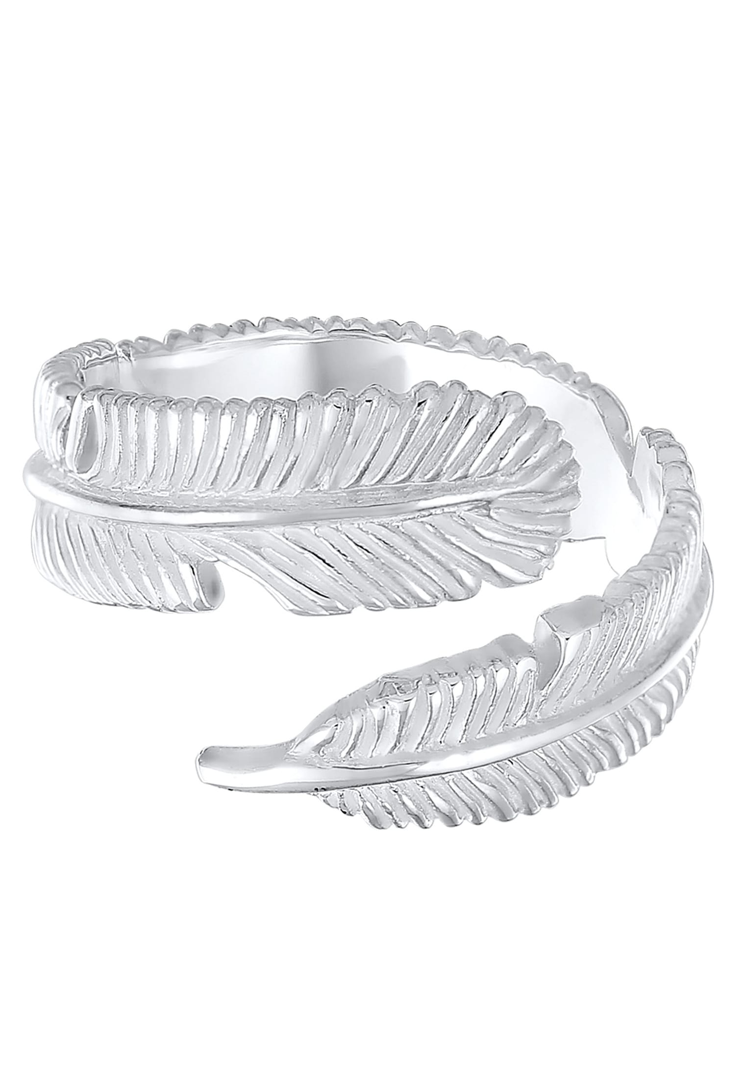 Elli Silberring »Ring Offen mit Feder Design 925 Silber«