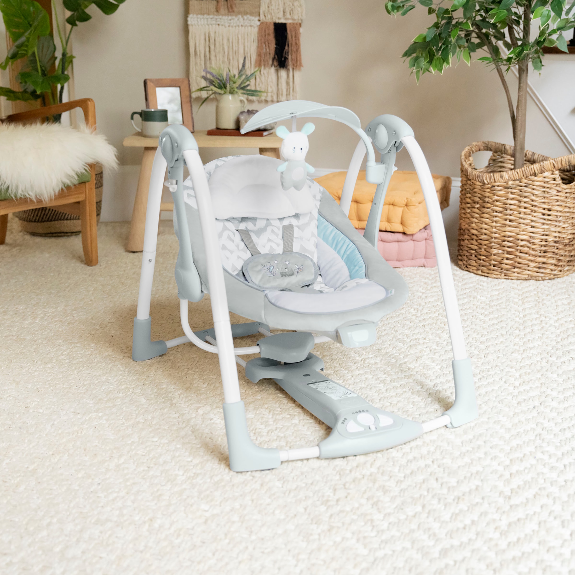 ingenuity Babyschaukel »ConvertMe Swing-2-Seat Portable Swing - Raylan« mit automatischer Schaukelfunktion und Sound-Effekt