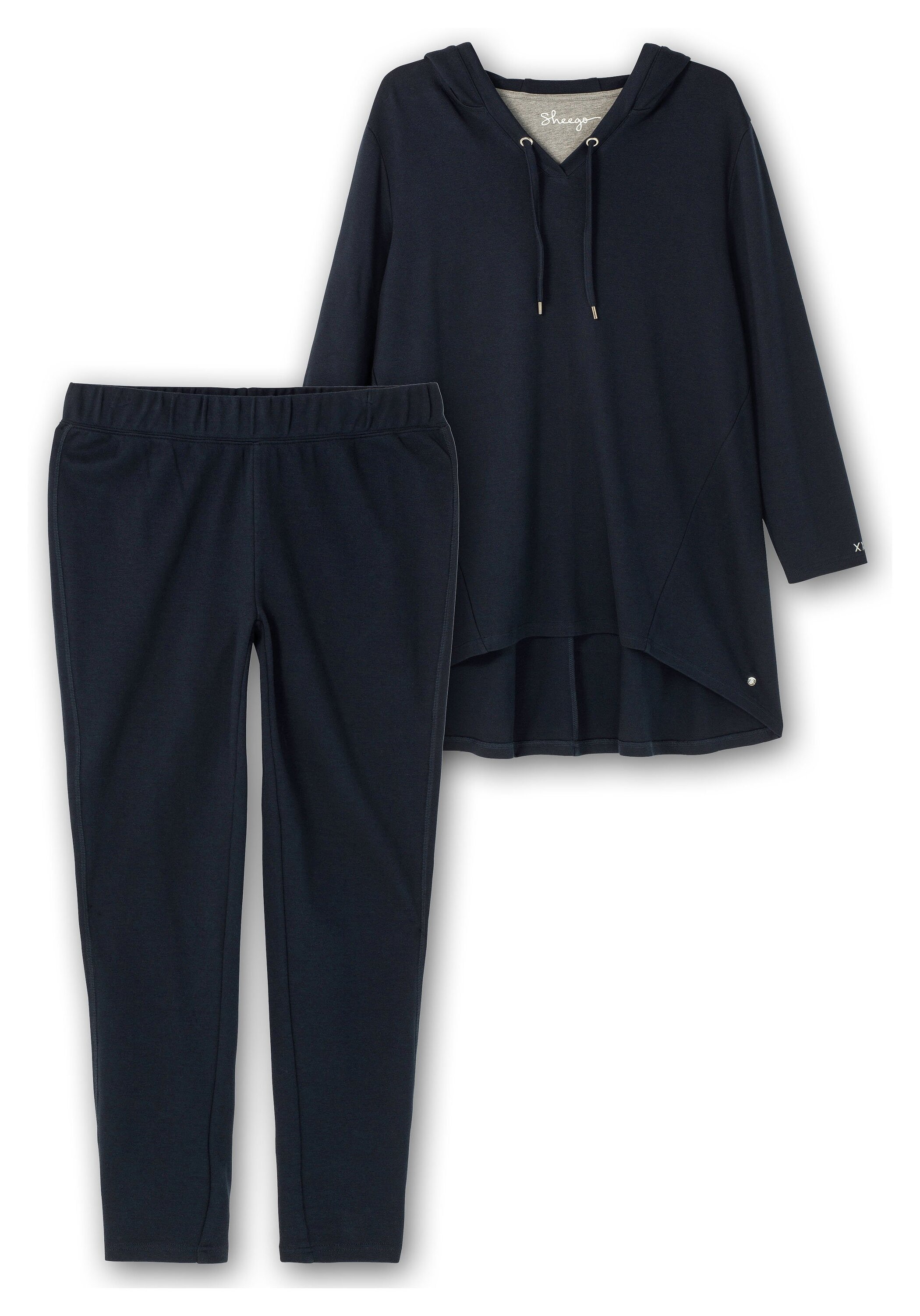 Sheego Relaxanzug »2-tlg. Relaxanzug bestehend aus Longshirt und Leggings«