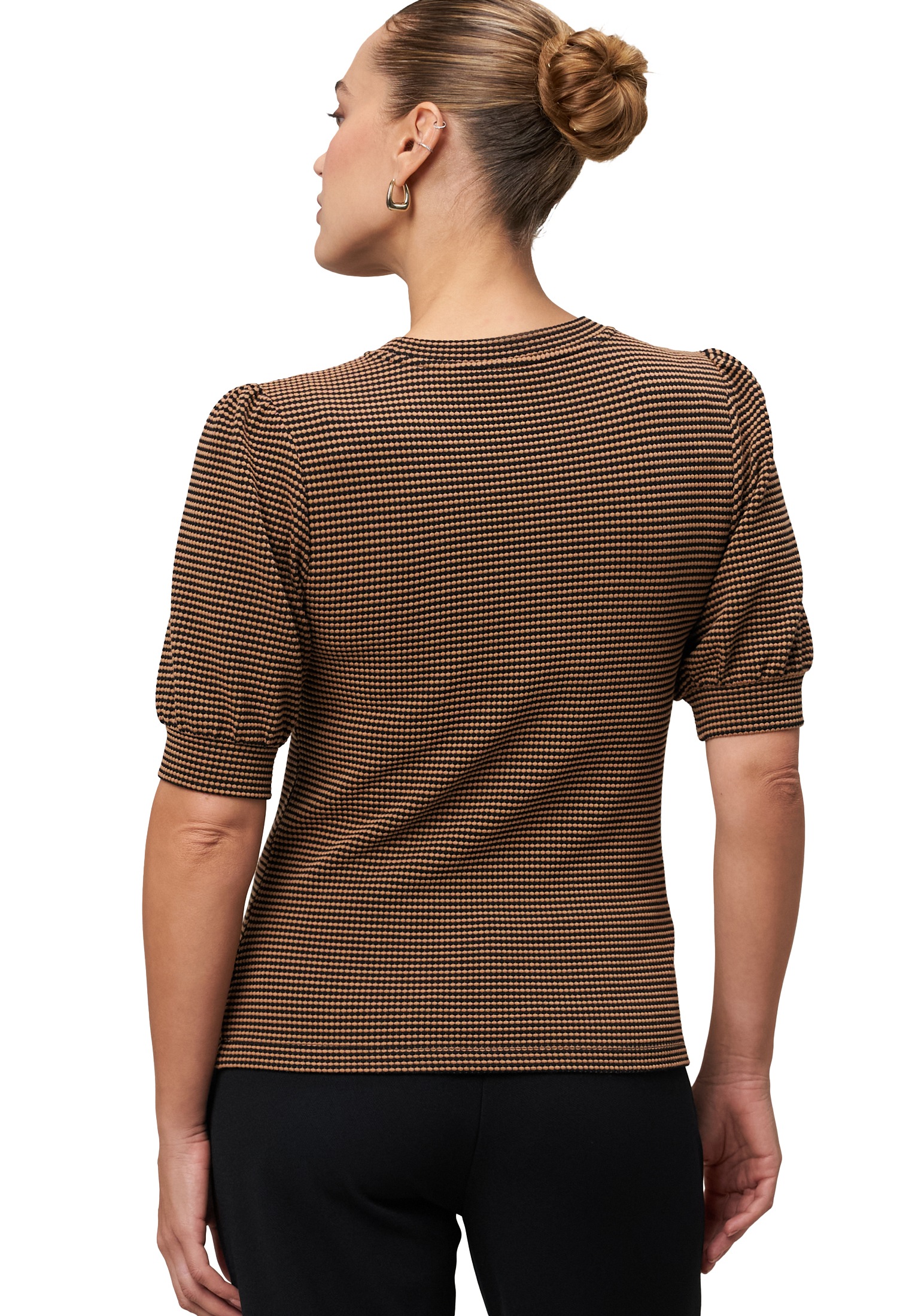 Zero Kurzarmshirt »Strukturshirt kurzen Puffärmeln«