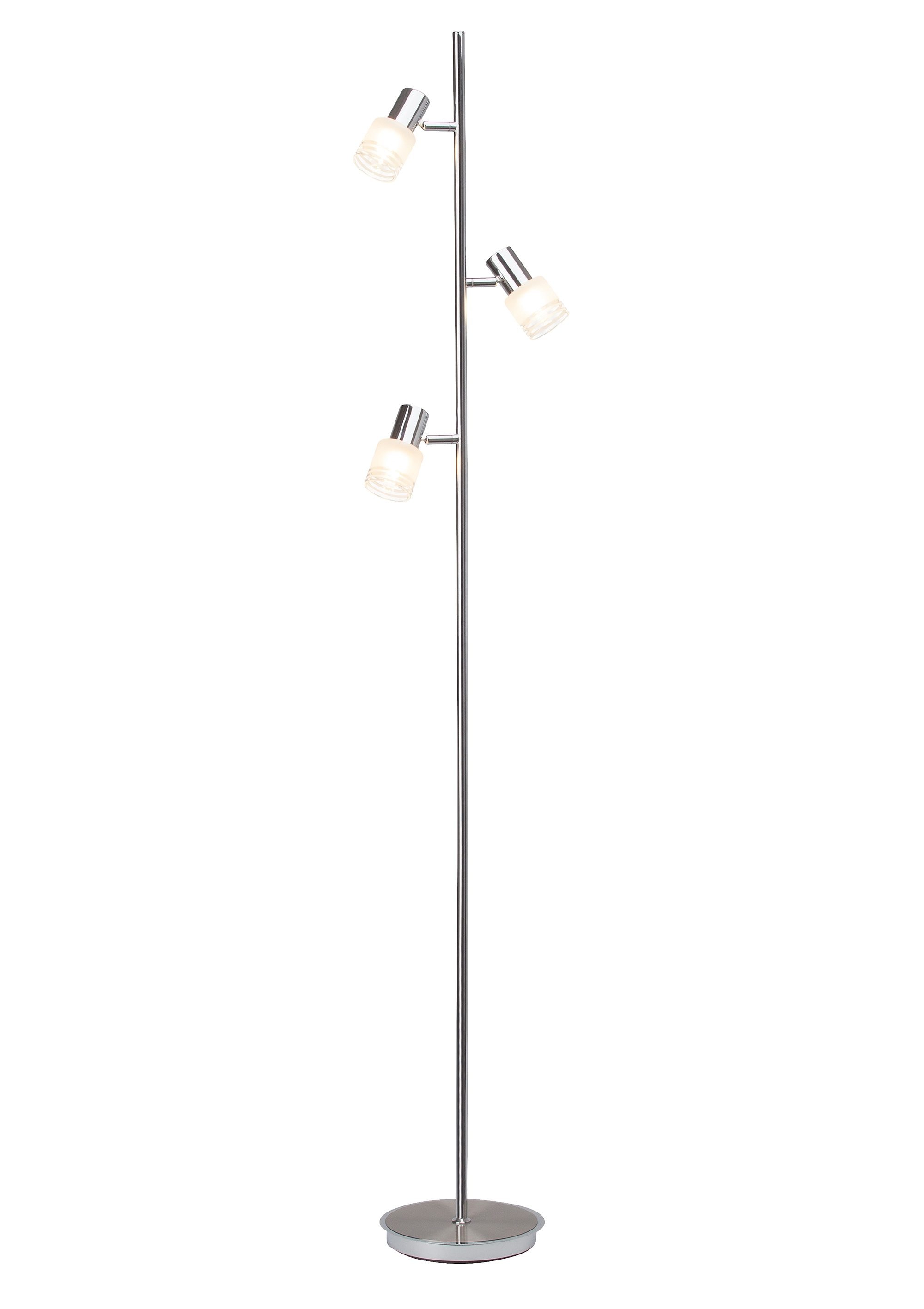 Brilliant LED Stehlampe »LEA«, 3 Metall/Glas max. schwenkbar, kaufen 4W, E14 OTTO x bei 3 Höhe, 157cm eisen/chrom, flammig-flammig, online
