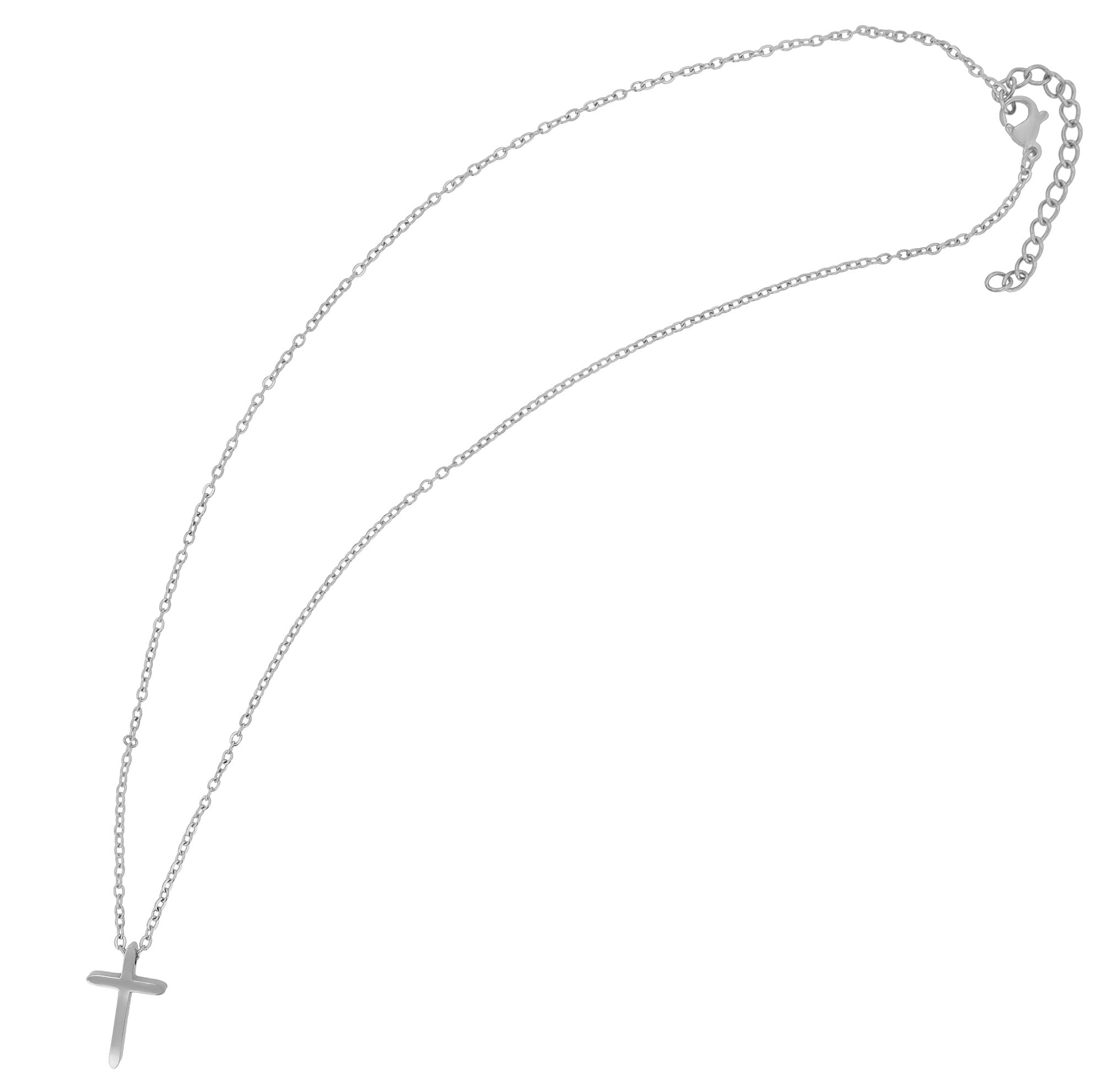 Adelia´s Gliederkette »Unisex Halskette ¿ Kreuz aus Edelstahl 42 cm«