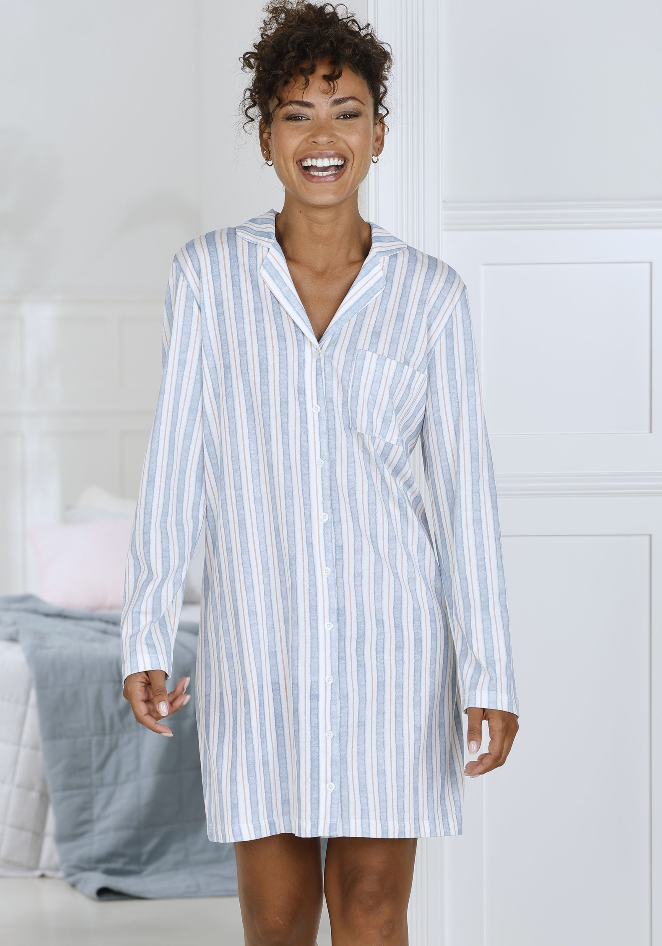 Vivance Dreams Damen Nachthemd Brusttasche mit aufgesetzter Brusttasche in bunt, Größe 36/38