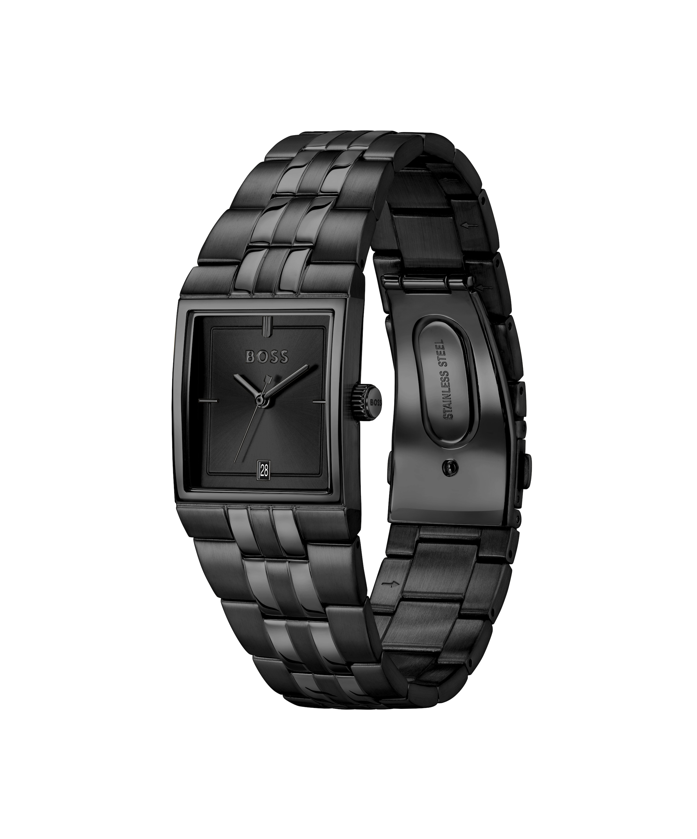 BOSS Quarzuhr »STRIVO« Armbanduhr, Damenuhr, Herrenuhr, Edelstahlarmband, analog, Tag