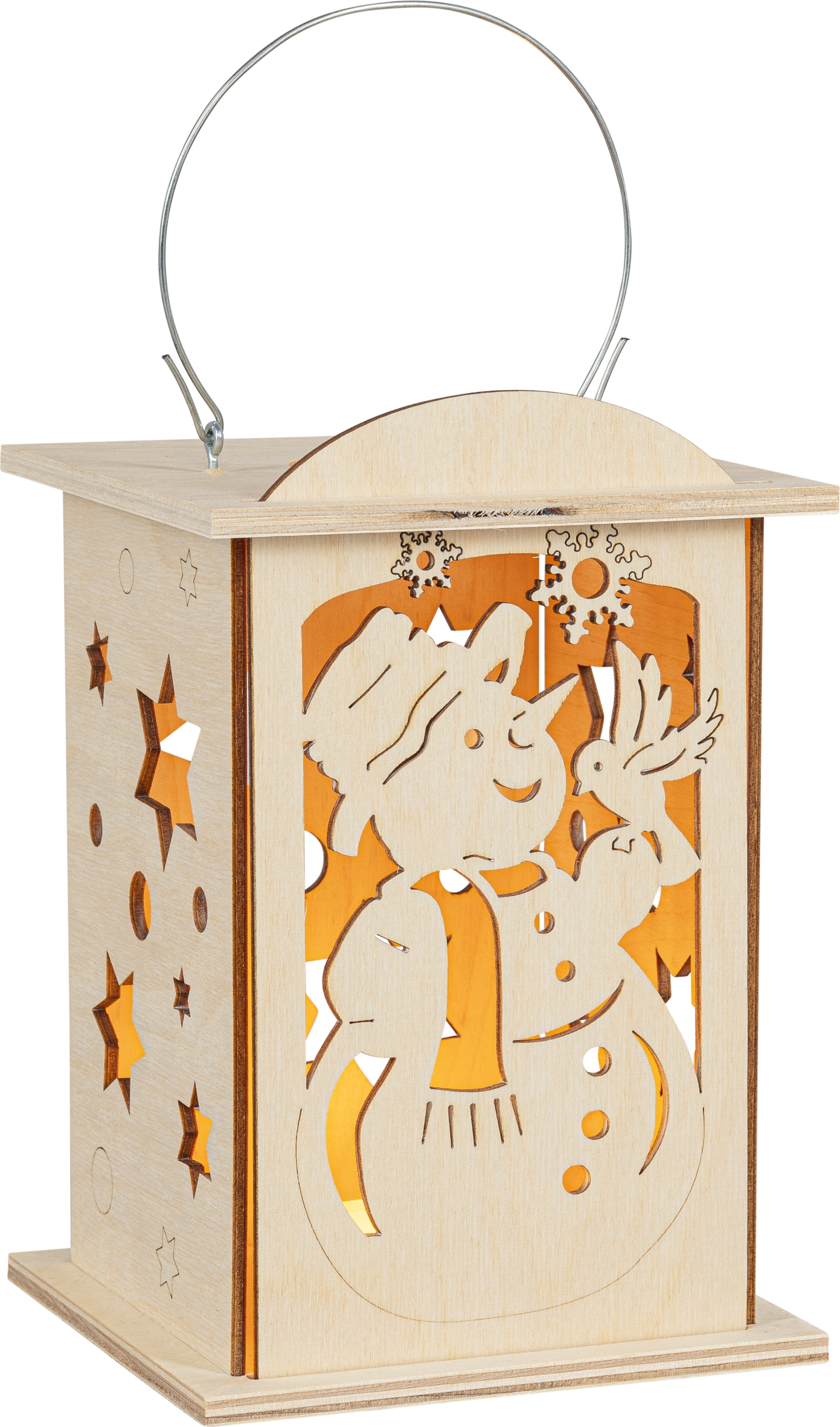 Saico Original LED Laterne »Schneemann, warmweiß für Batteriebetrieb« LED-Modul Nutzung mit Teelicht oder LED-Stripe, BxHxT: 16x12x12 cm, Größe...