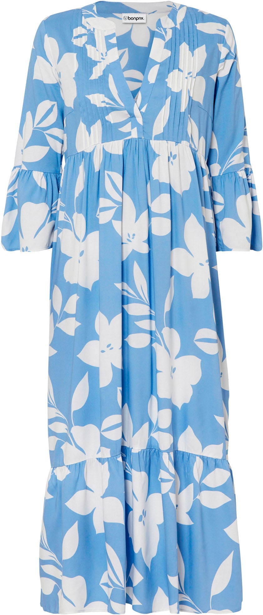 bonprix Maxikleid »Maxikleid aus fließender Viskose« für modischen Auftritt, aus Viskose, A-Linie, 3/4-Ärmel