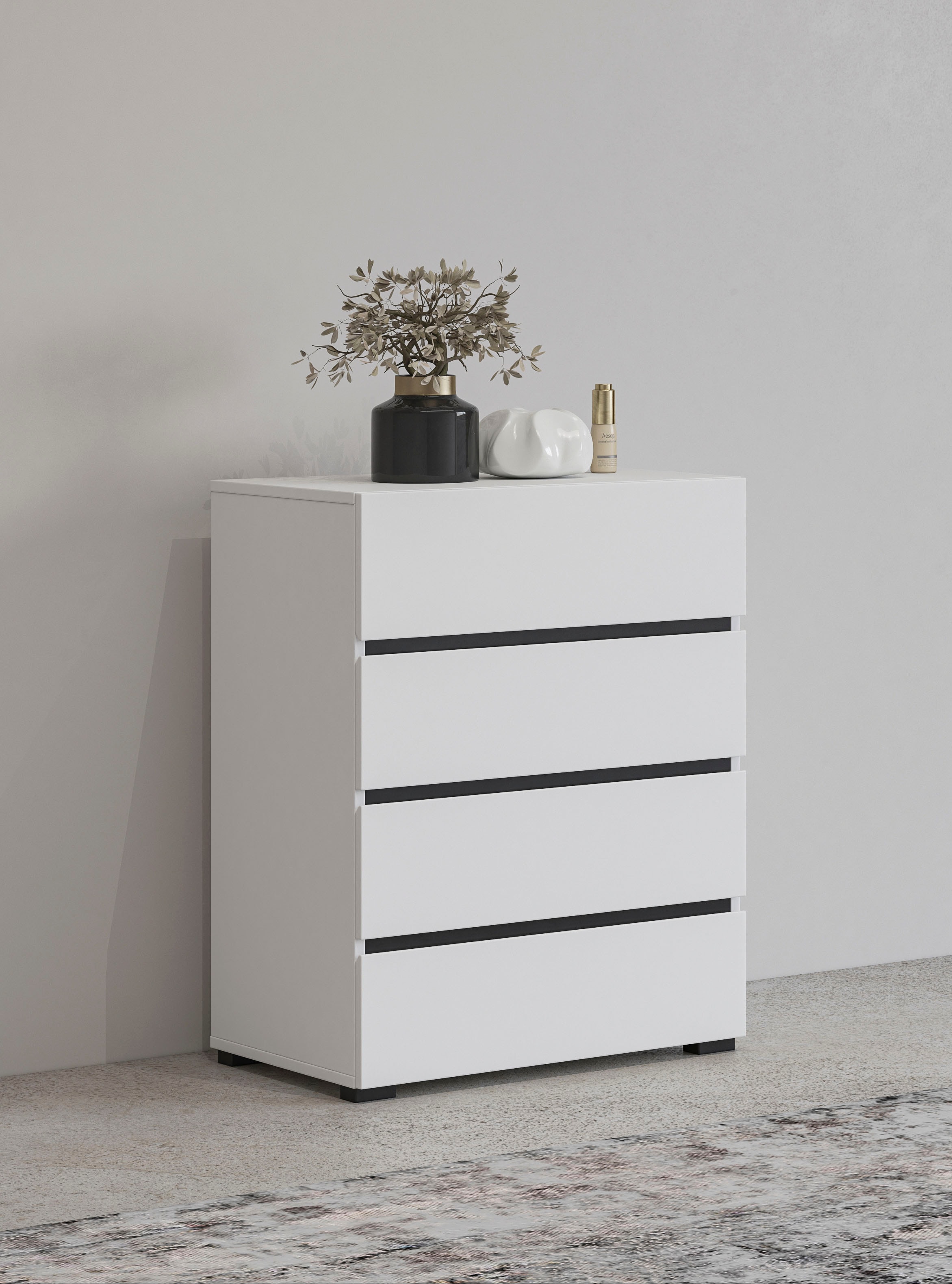 Kommode »Cross,Breite 60 cm, moderne grifflose Sideboard,4 Schubkästen«,...