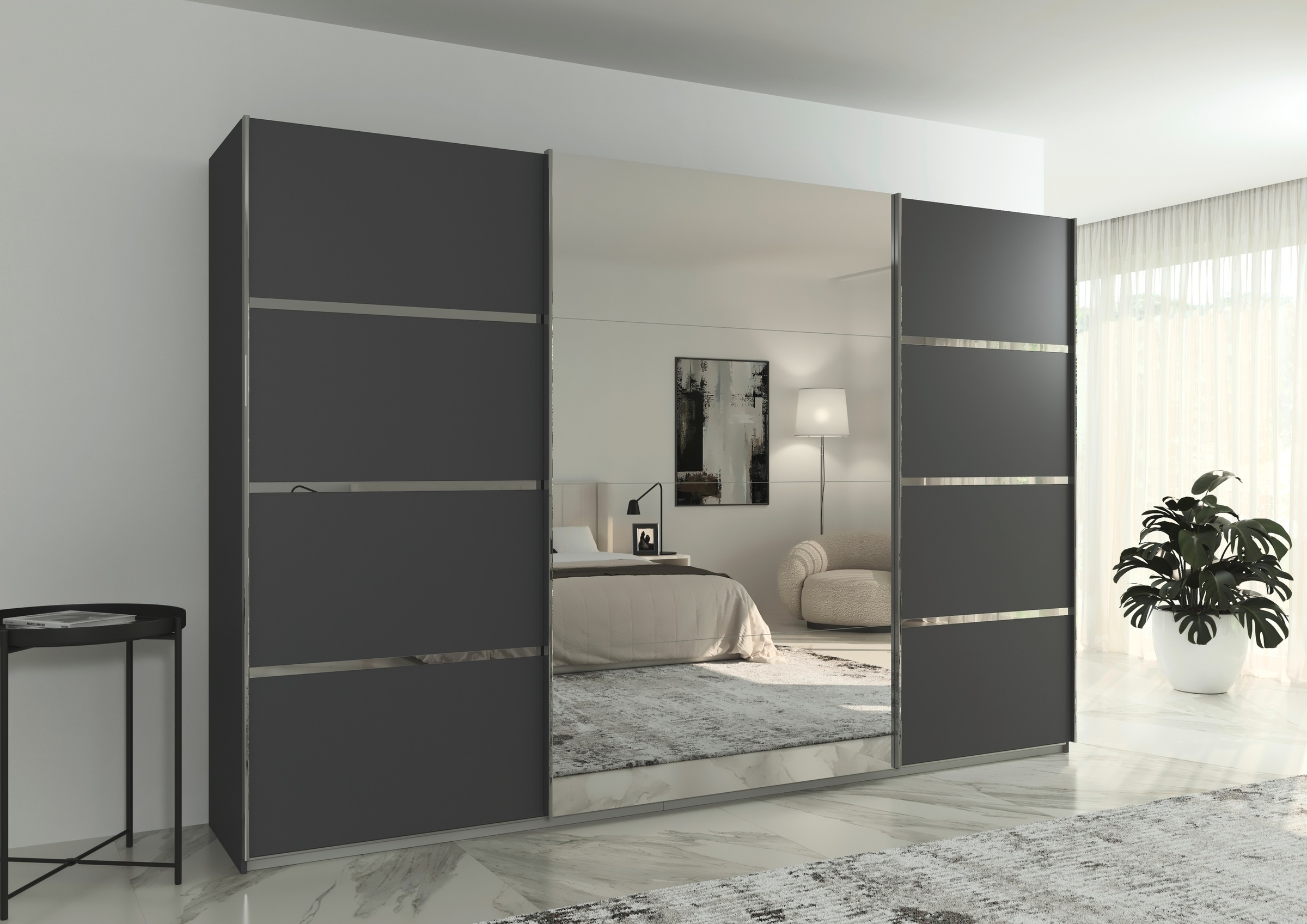 OTTO home Kleiderschrank »Mehrzweckschrank Aktenschrank Möbel Mietswohnung Schlafzimmer AVOLA« 3 verschiedene Ausstattungen BASIC/CLASSIC/PREMIUM (inkl. SOFT-CLOSE),  mit eleganten Zierleisten in Chrom, Schwarz oder Weiß MADE IN GERMANY