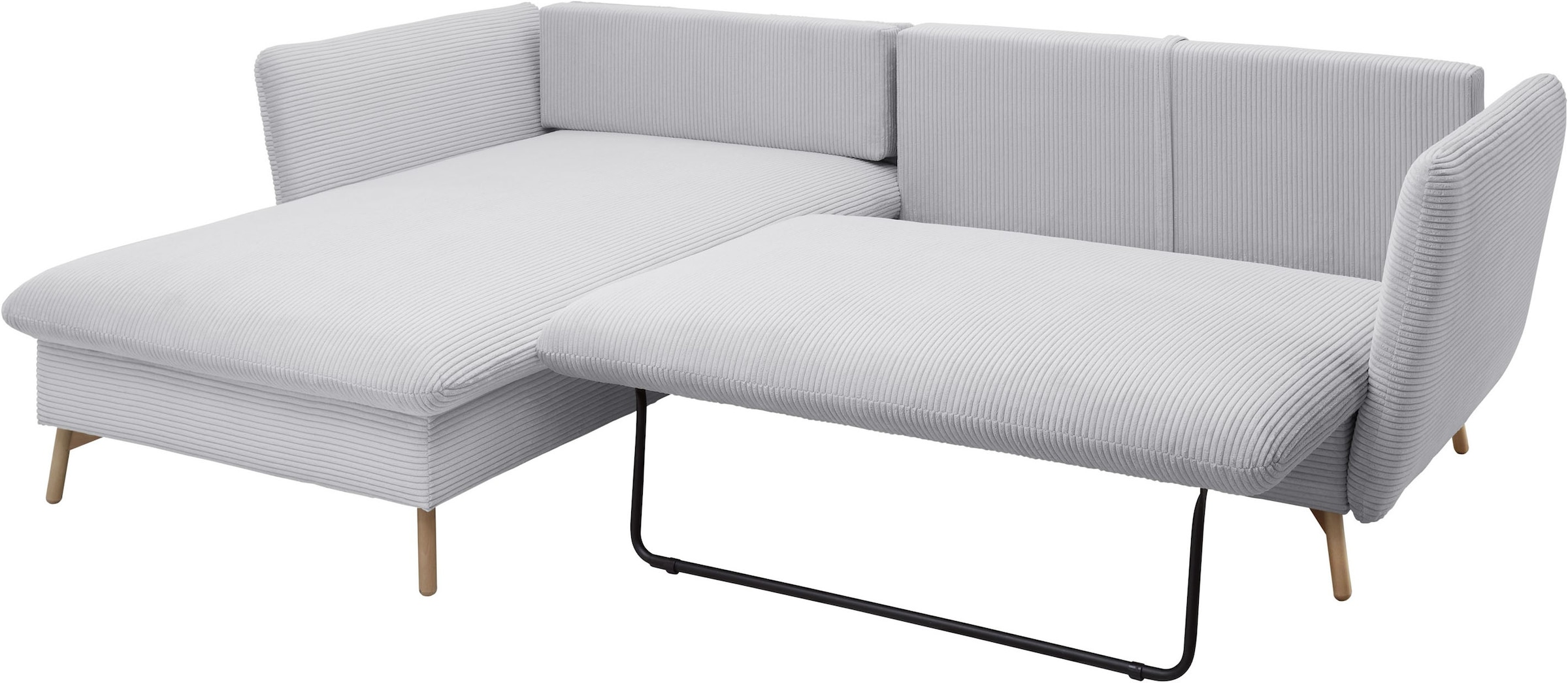 andas Ecksofa »MERLE, 258 cm, L-Form, traumhafter Cord,«, mit Bettfunktion und Bettkasten, Liegefläche 224 x 139