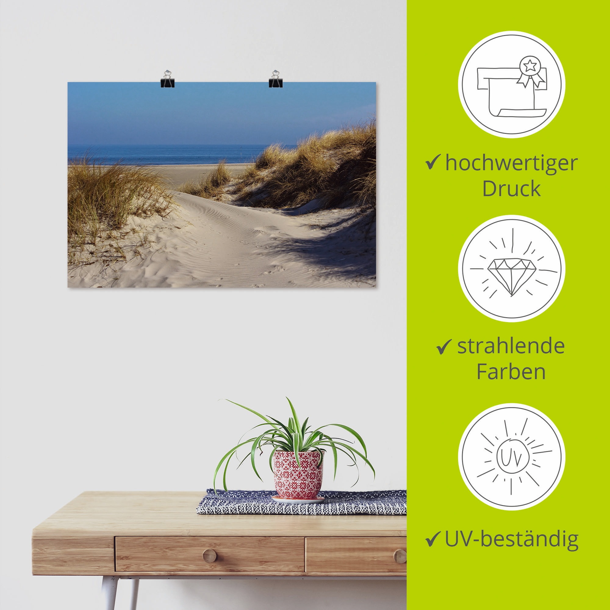 Artland Poster »Am Meer - Insel Amrum«, Strand, (1 St.), als Alubild, Leinwandbild, Wandaufkleber oder Poster in versch. Größen