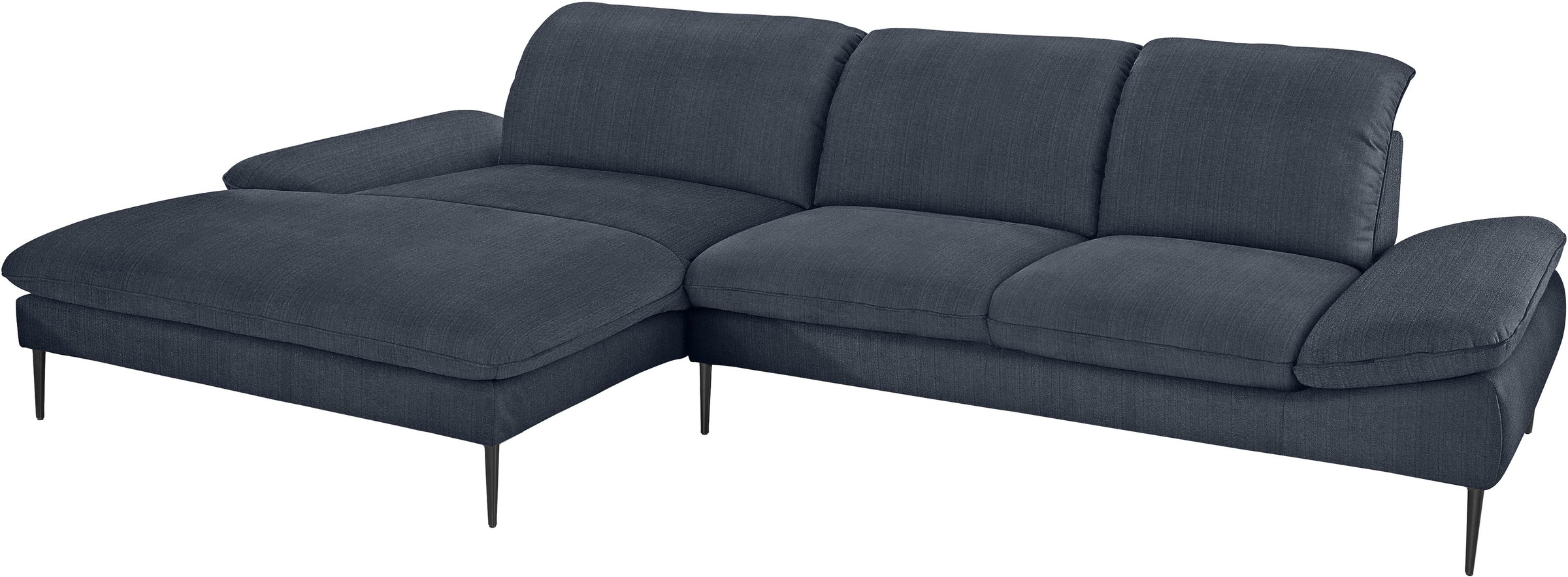 W.SCHILLIG Ecksofa »enjoy&MORE, Designsofa, bequem, zeitlos und elegant, L-Form« Sitztiefenverstellung, Füße schwarz pulverbeschichtet, Breite 340 cm