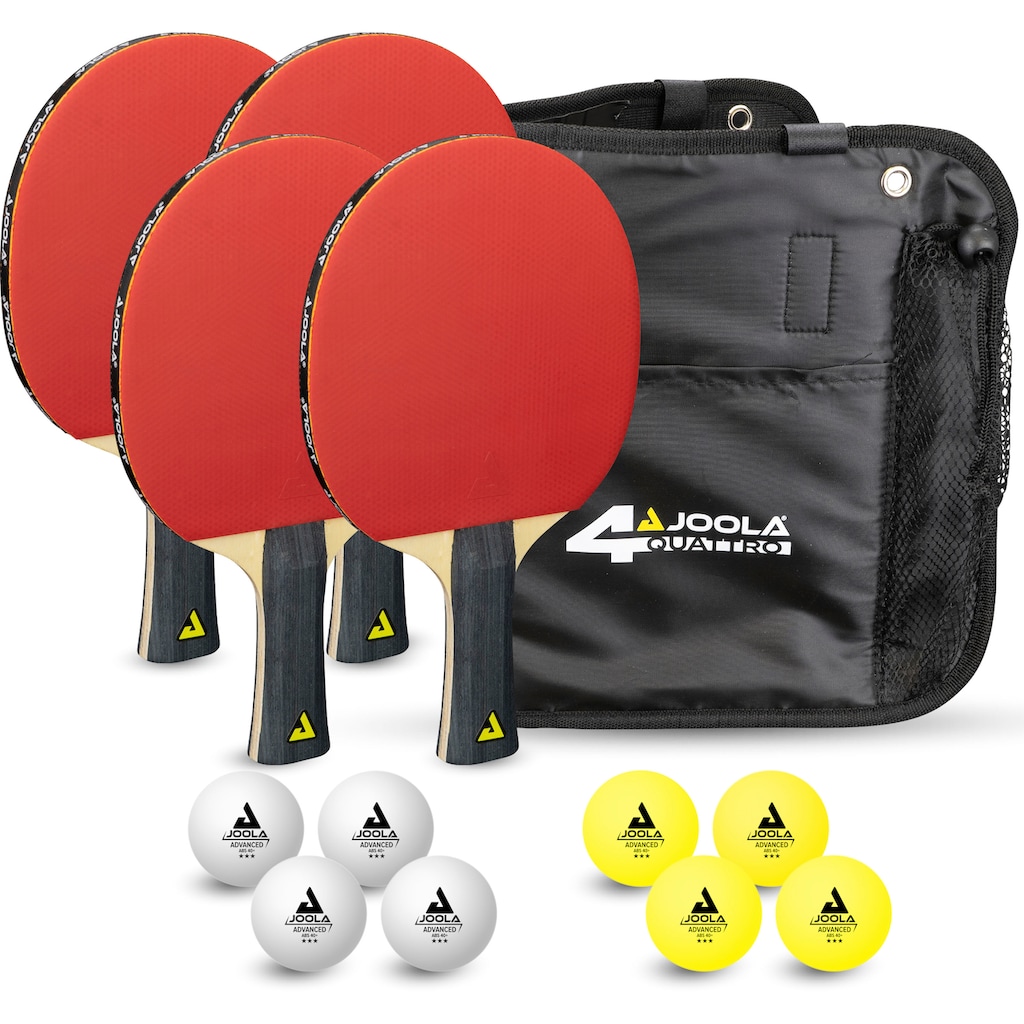 Joola Tischtennisschläger »Tischtennis-Set Quattro«, (Set, mit Bällen-mit Tasche)