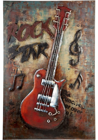 GILDE GALLERY Metallbild »Bild Rockstar«, Gitarre, (1 St.), handgefertigt, aus Metall,... kaufen