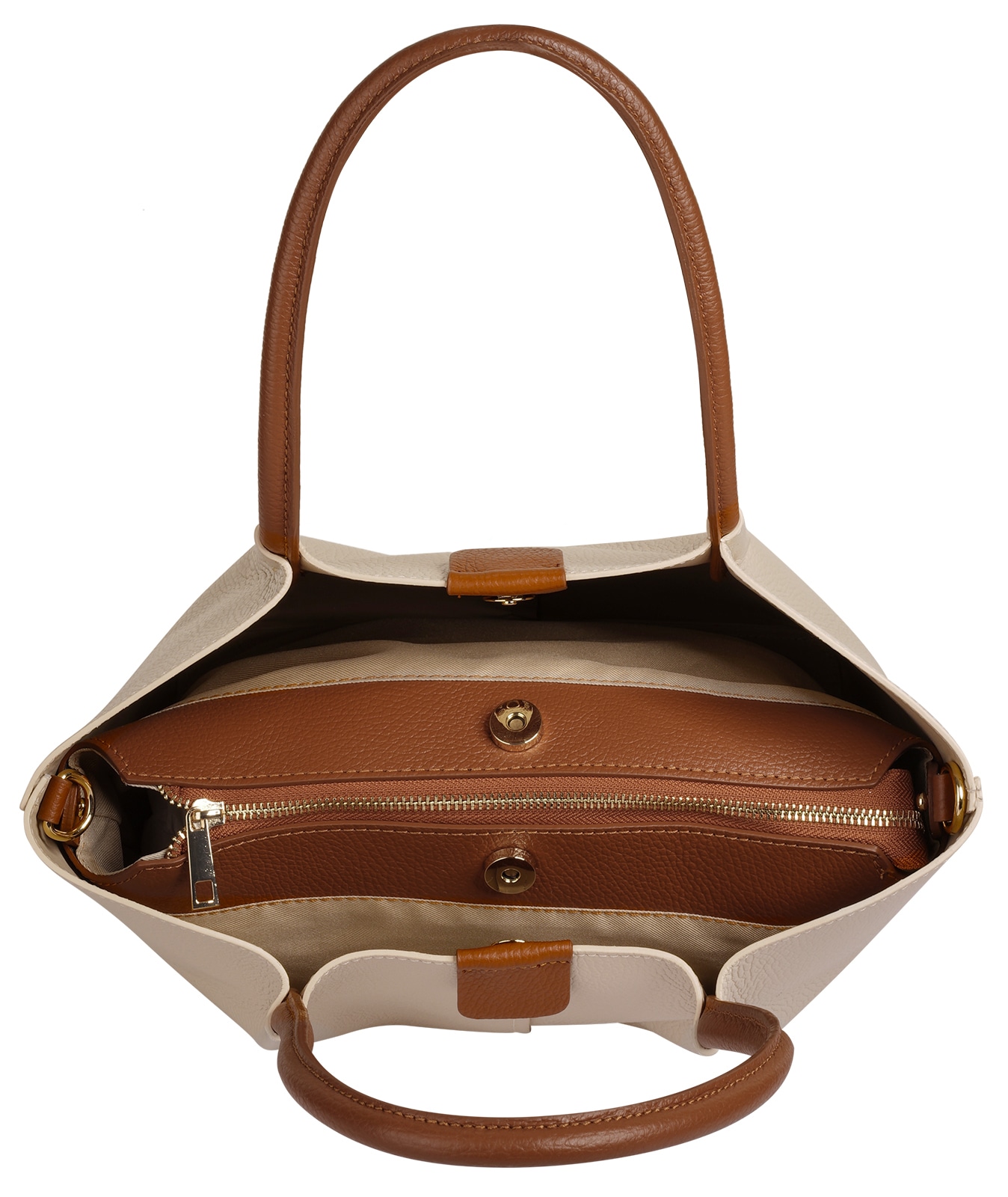 Samantha Look Henkeltasche echt Leder, Made in Italy