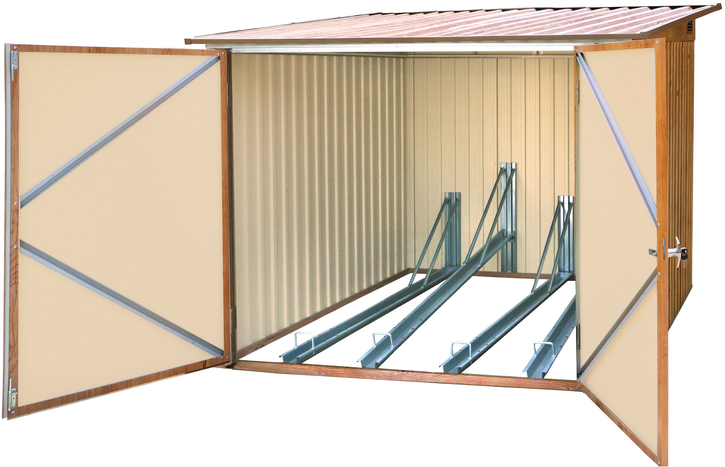 DURAMAX Fahrradbox, BxTxH: 191x202x140/162 cm, für bis zu 4 Fahrräder