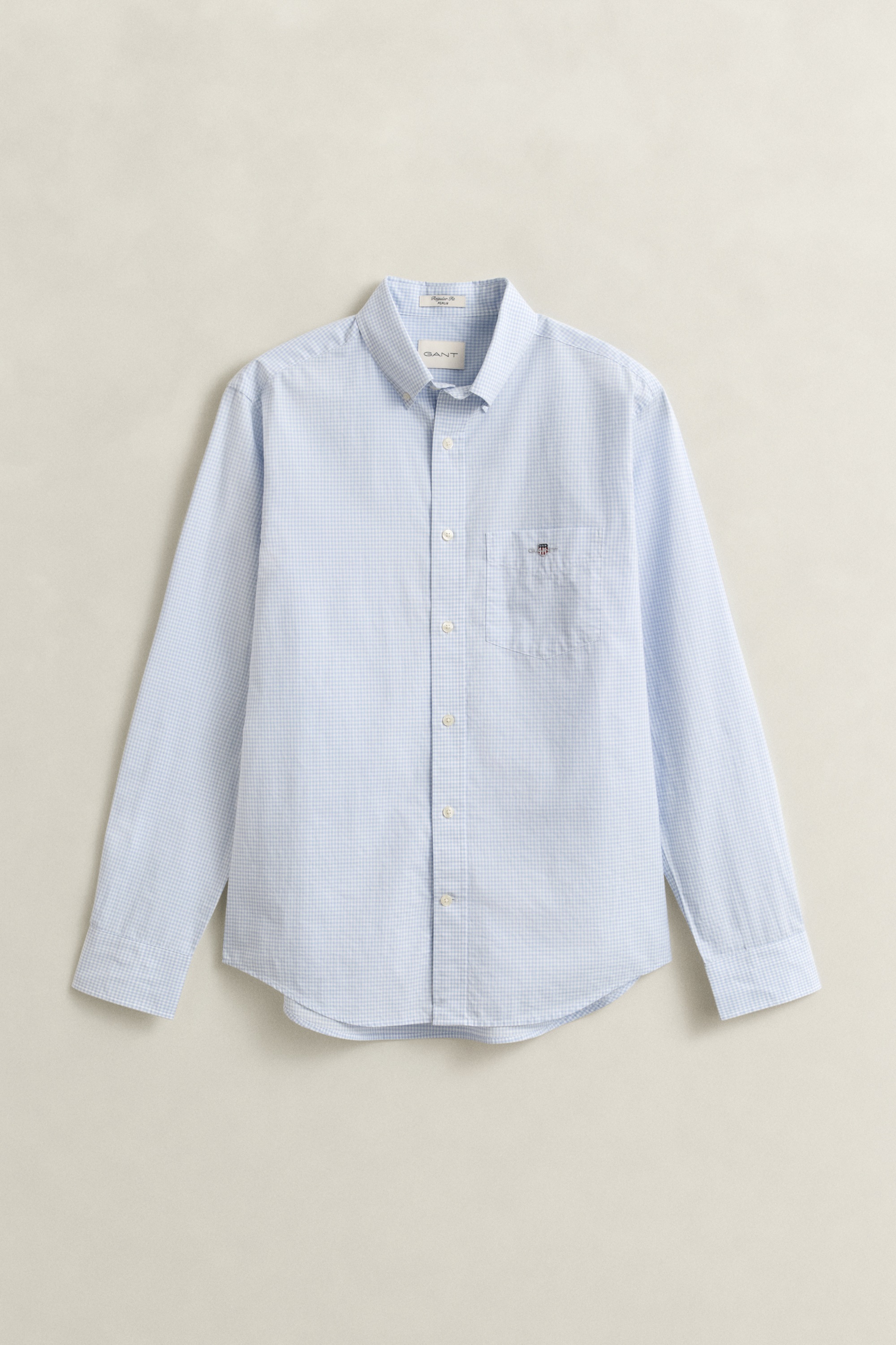 Gant Langarmhemd »REG CLASSIC POPLIN GINGHAM SHIRT« mit Logostickerei, Baumwoll-Popeline