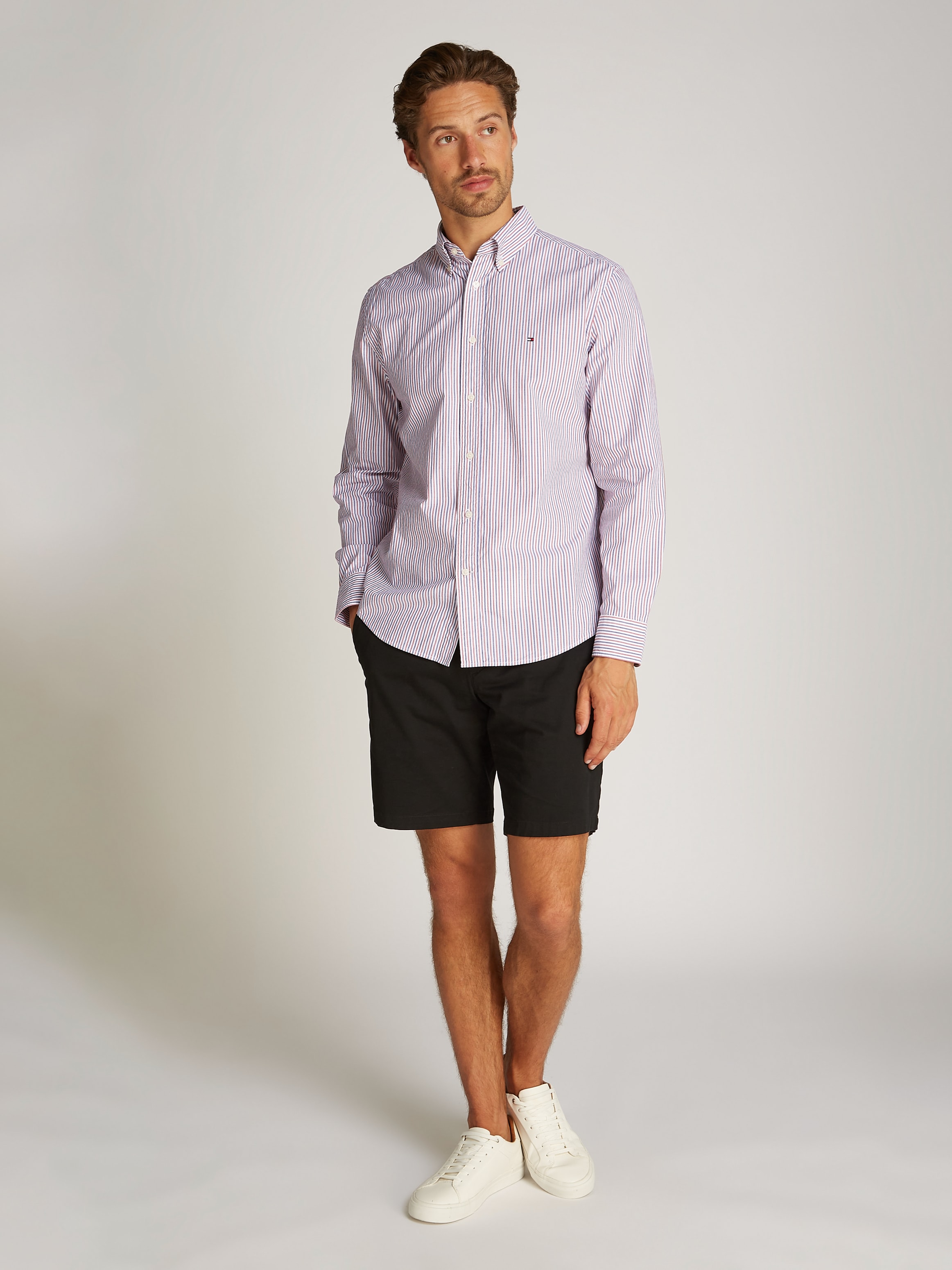 Tommy Hilfiger Langarmhemd »FLEX POPLIN CLASSIC STP RF SHIRT«, mit Sreifenmuster
