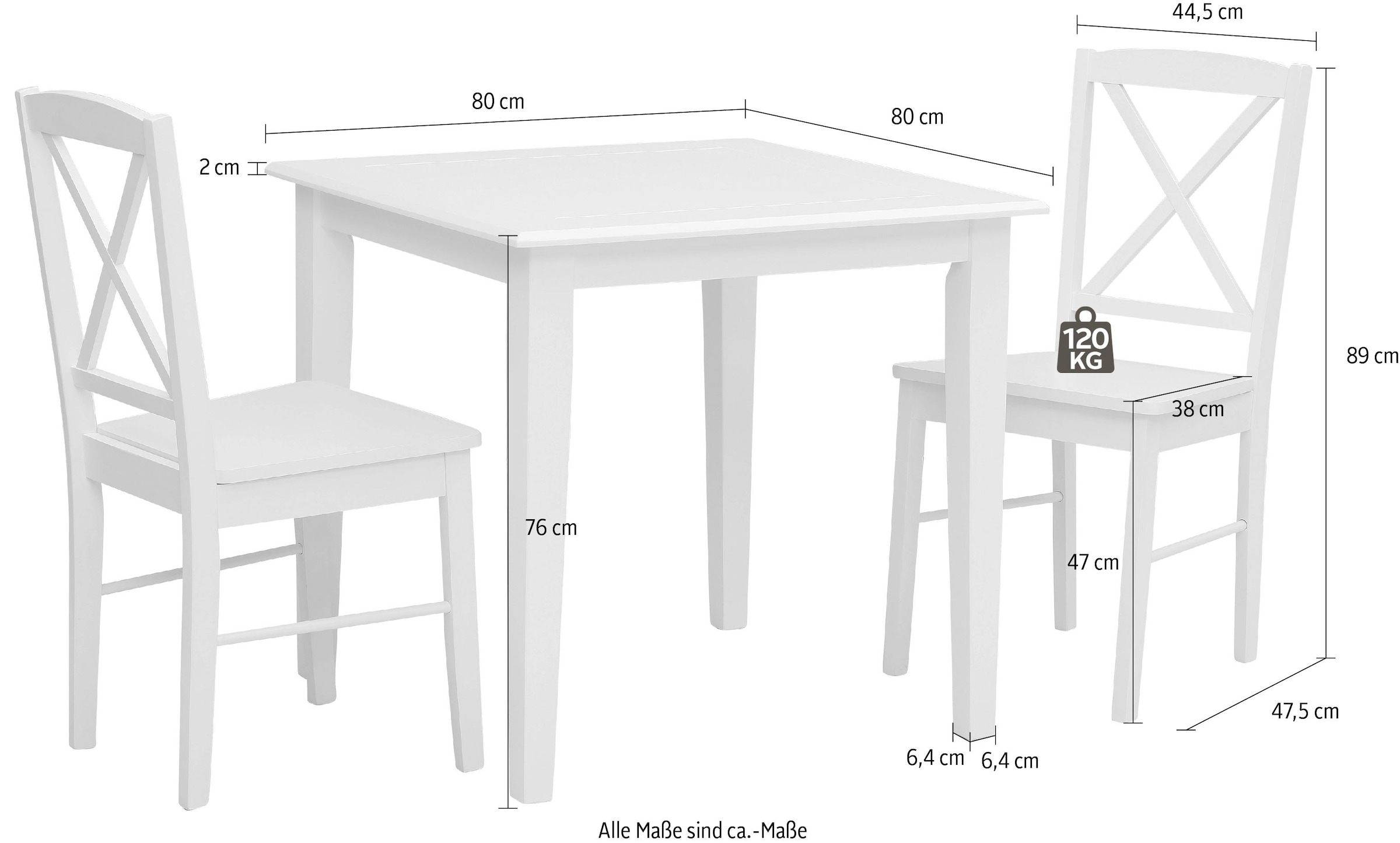 Home Esszimmerstühlen Essgruppe Fullerton 3 bei cm »Olvera«, (Set, Esstisch 2 aus tlg.), Sonoma affaire (3-tlg.) OTTO 80 und