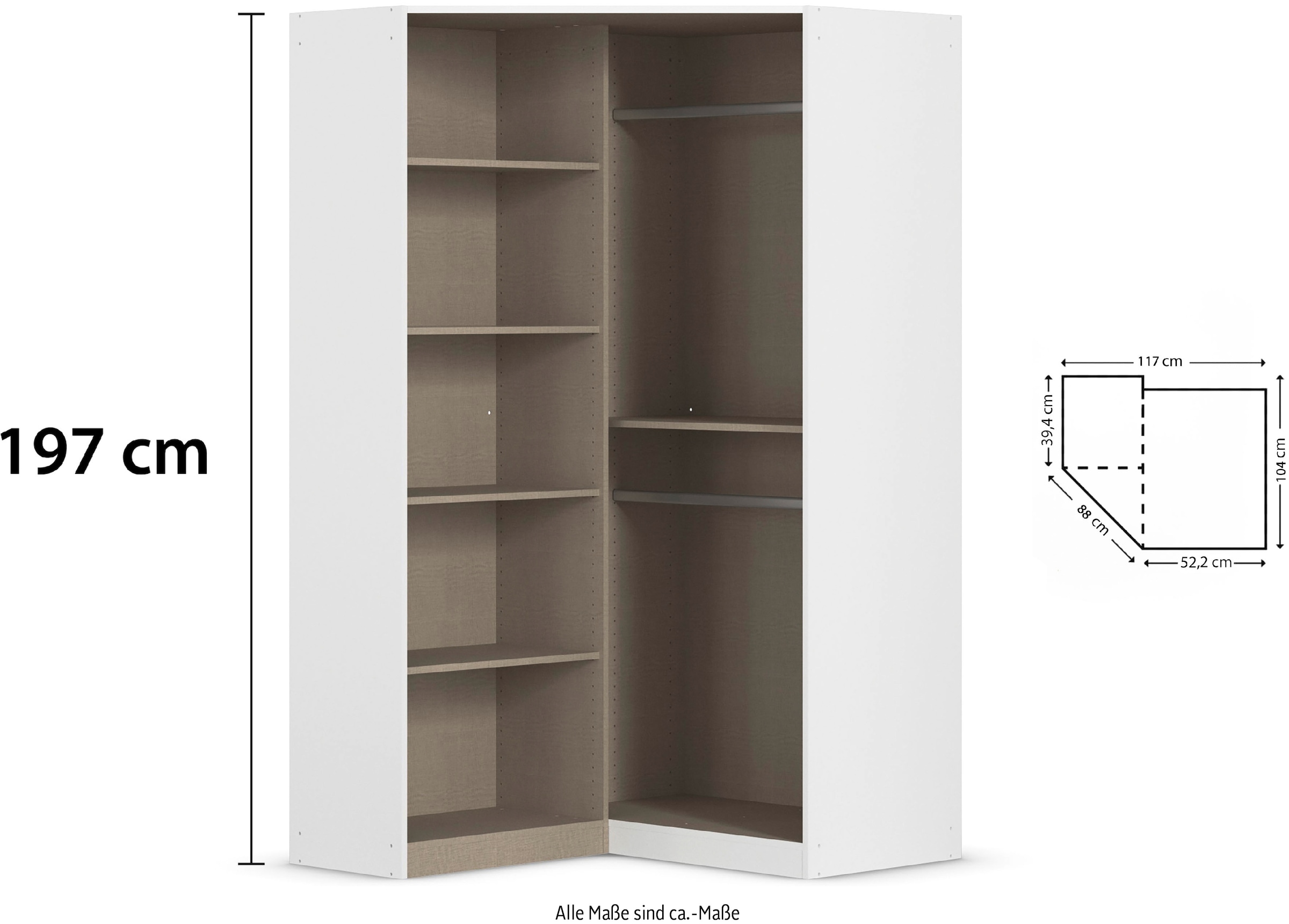 rauch Eckkleiderschrank »Kleiderschrank Schrank Garderobe Garderobenschrank Eckschrank HOMBURG«