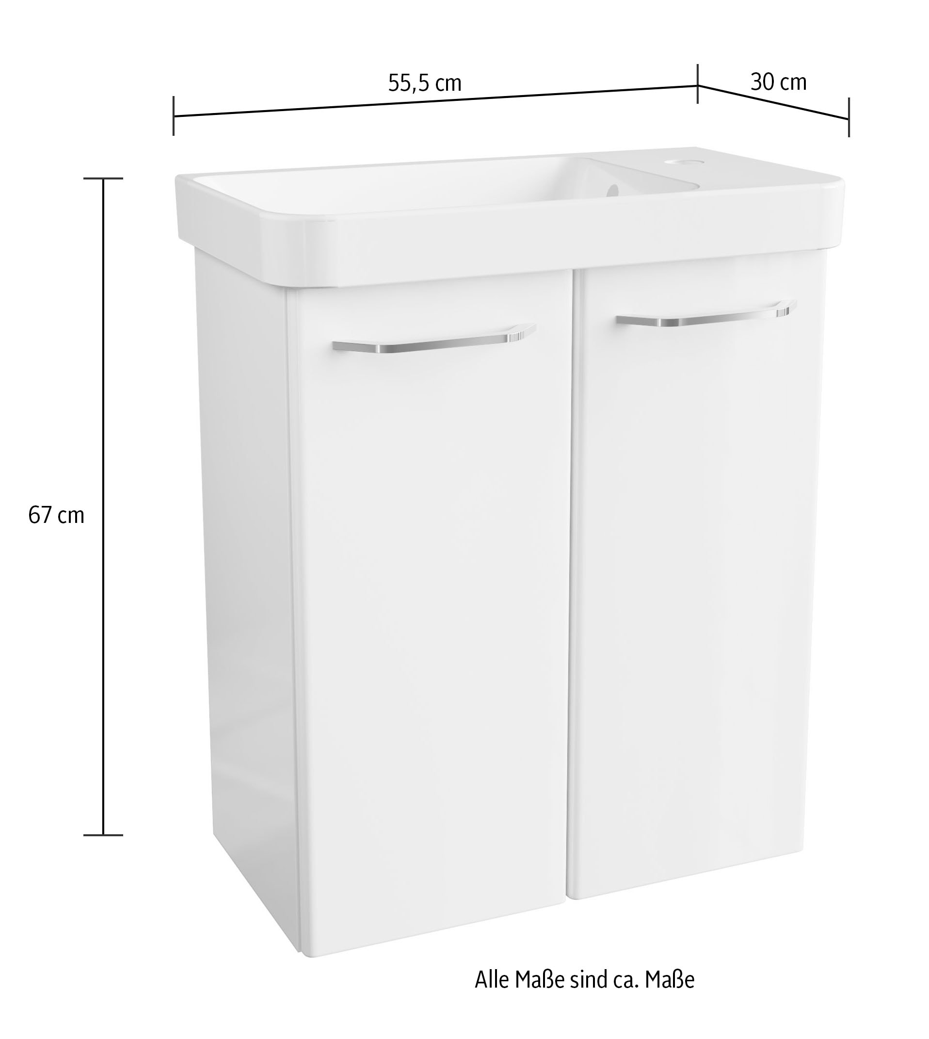 55cm »Mini-Gäste-WC-Set online MILANO«, Badmöbel, Breite Waschtisch kaufen FACKELMANN