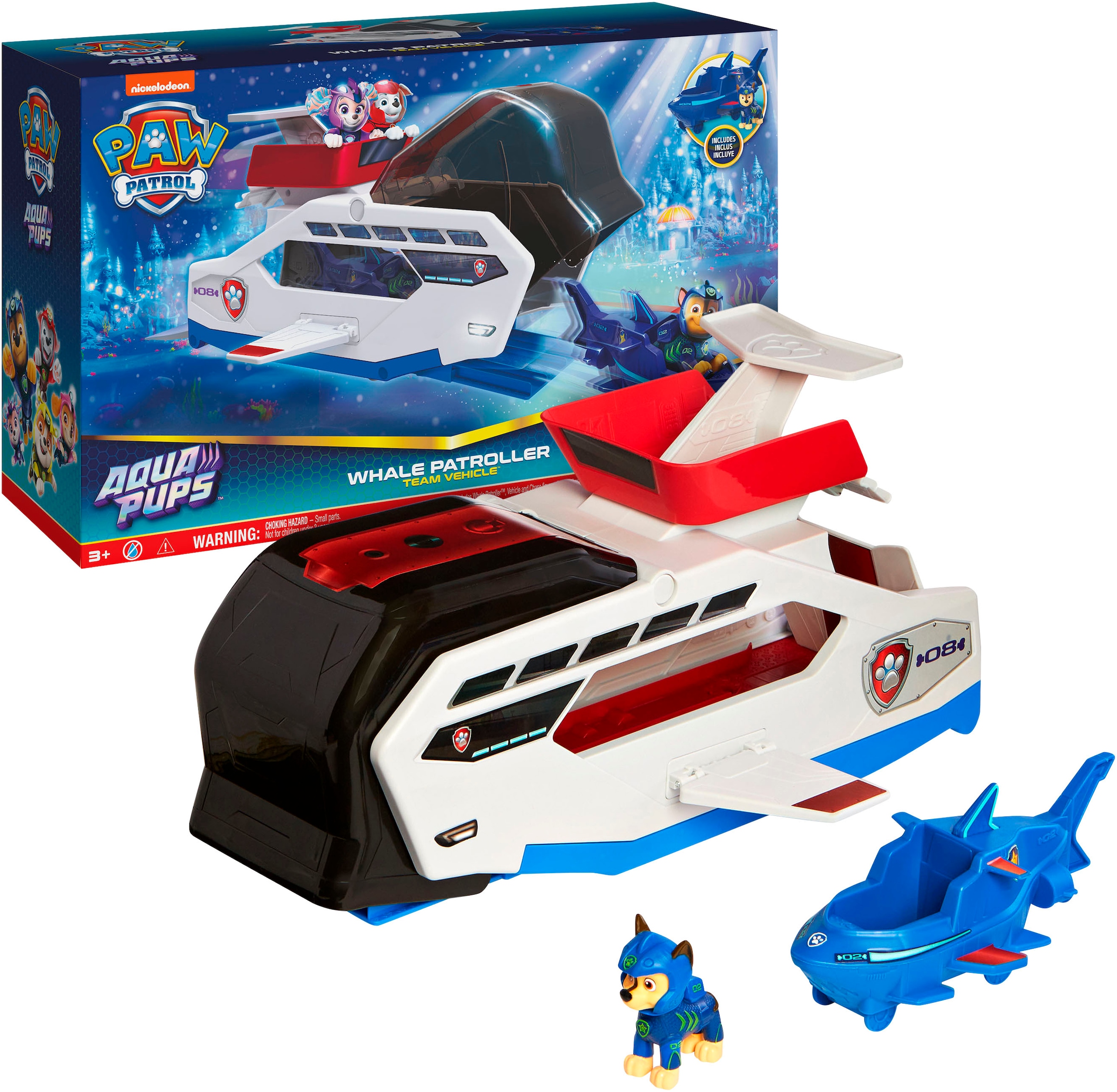 Spin Master Spielwelt »Paw Patrol - Aqua Pups - Whale Patroller«, inklusive 1 Figur Chase