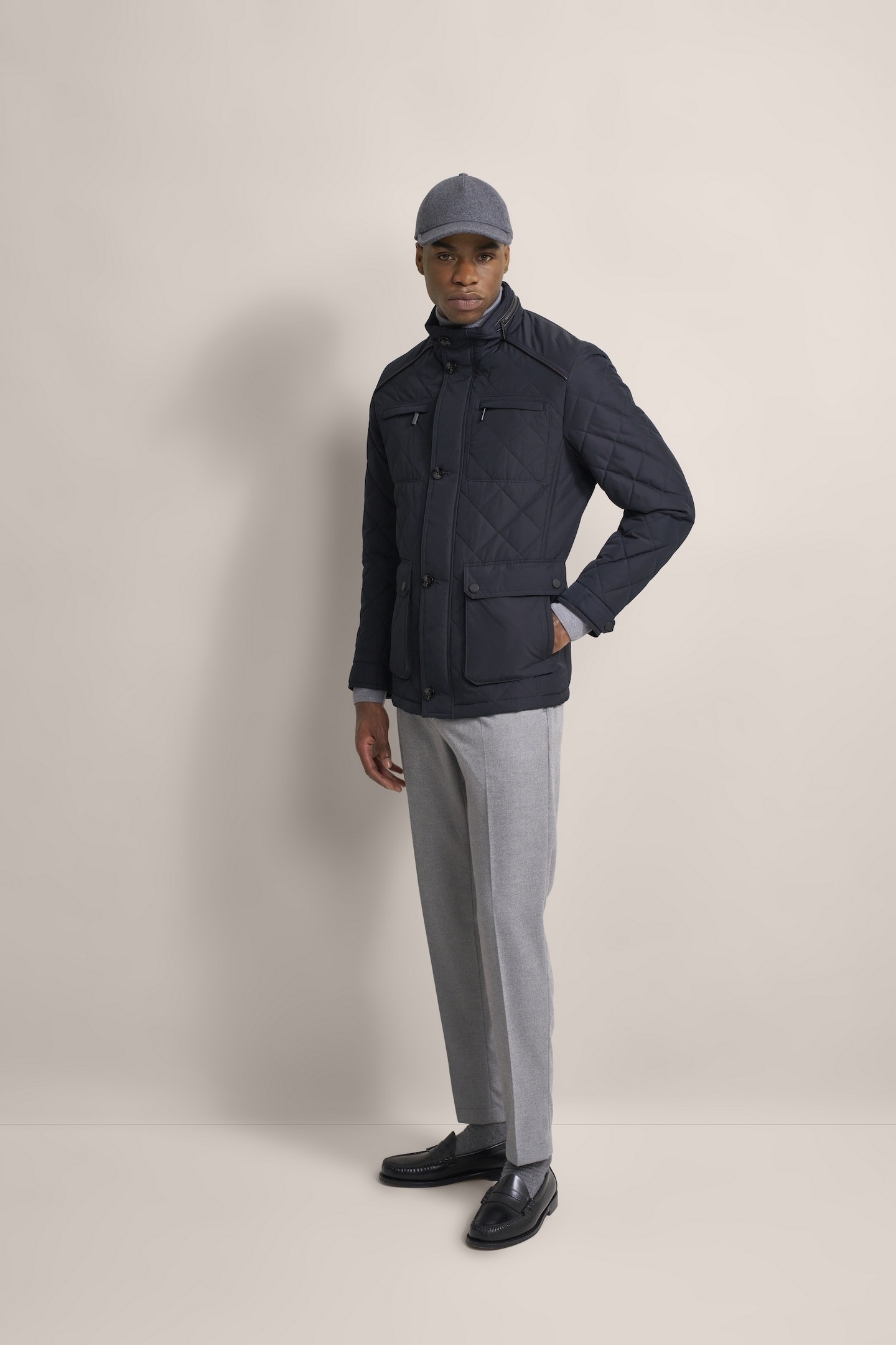 bugatti Langjacke, ohne Kapuze, im Rautenstepp
