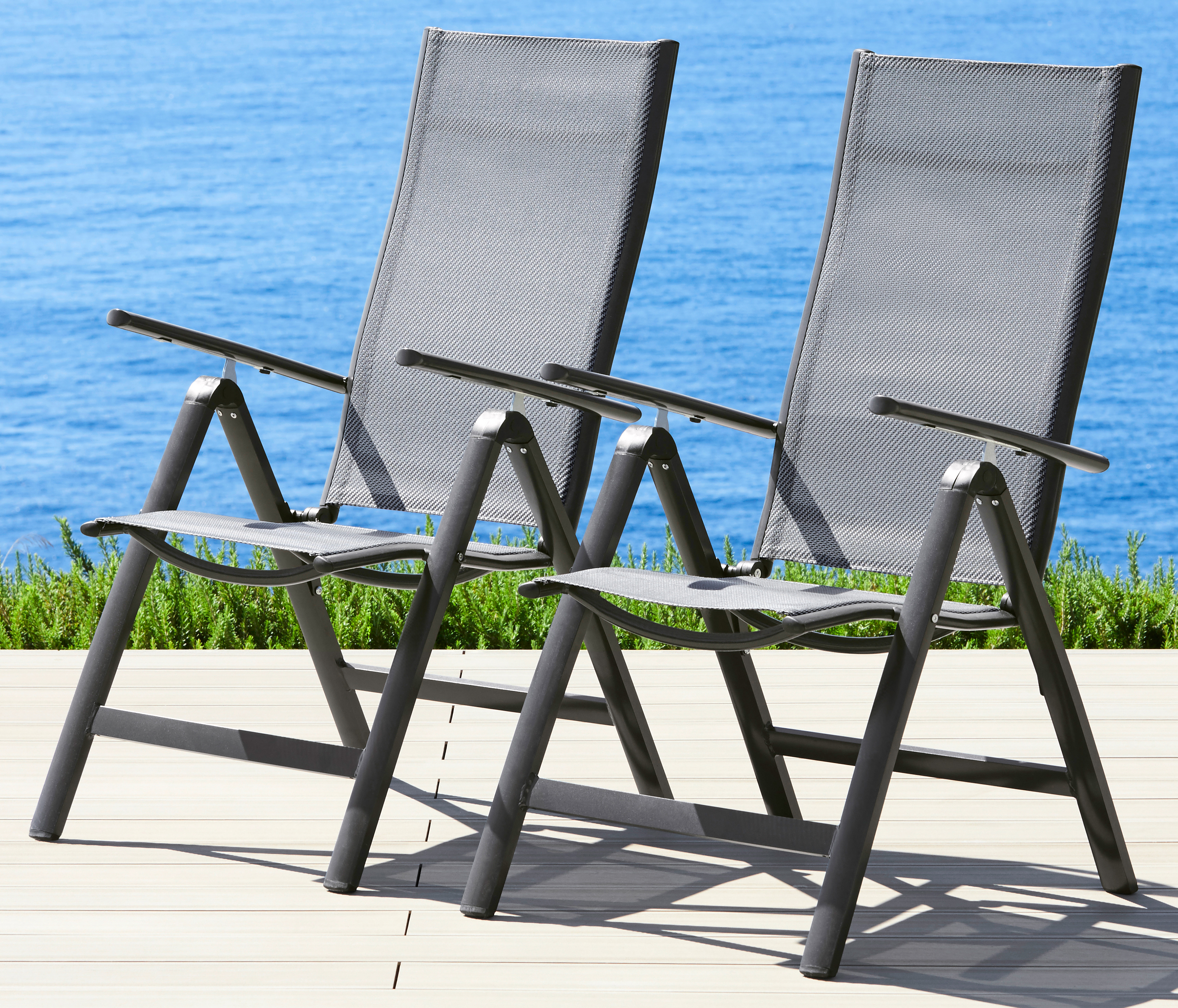 Gartenstuhl »Amalfi«, (Set), 2 St., 2er Set, Alu/beschichtetes Textil, verstellbar