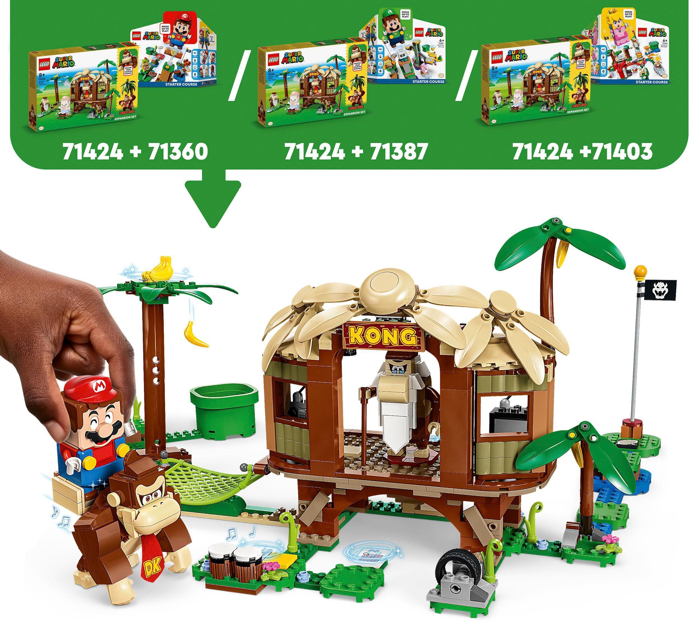 LEGO® Konstruktionsspielsteine »Donkey Kongs Baumhaus – Erweiterungsset (71424), LEGO® Super Mario«, (555 St.), Made in Europe