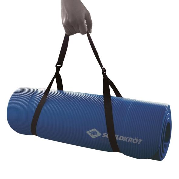 Schildkröt Fitnessmatte »Fitnessmatte XL 15mm (blau)«, (Set), Übergroße Abmessung, inkl. Transport-Gurtband