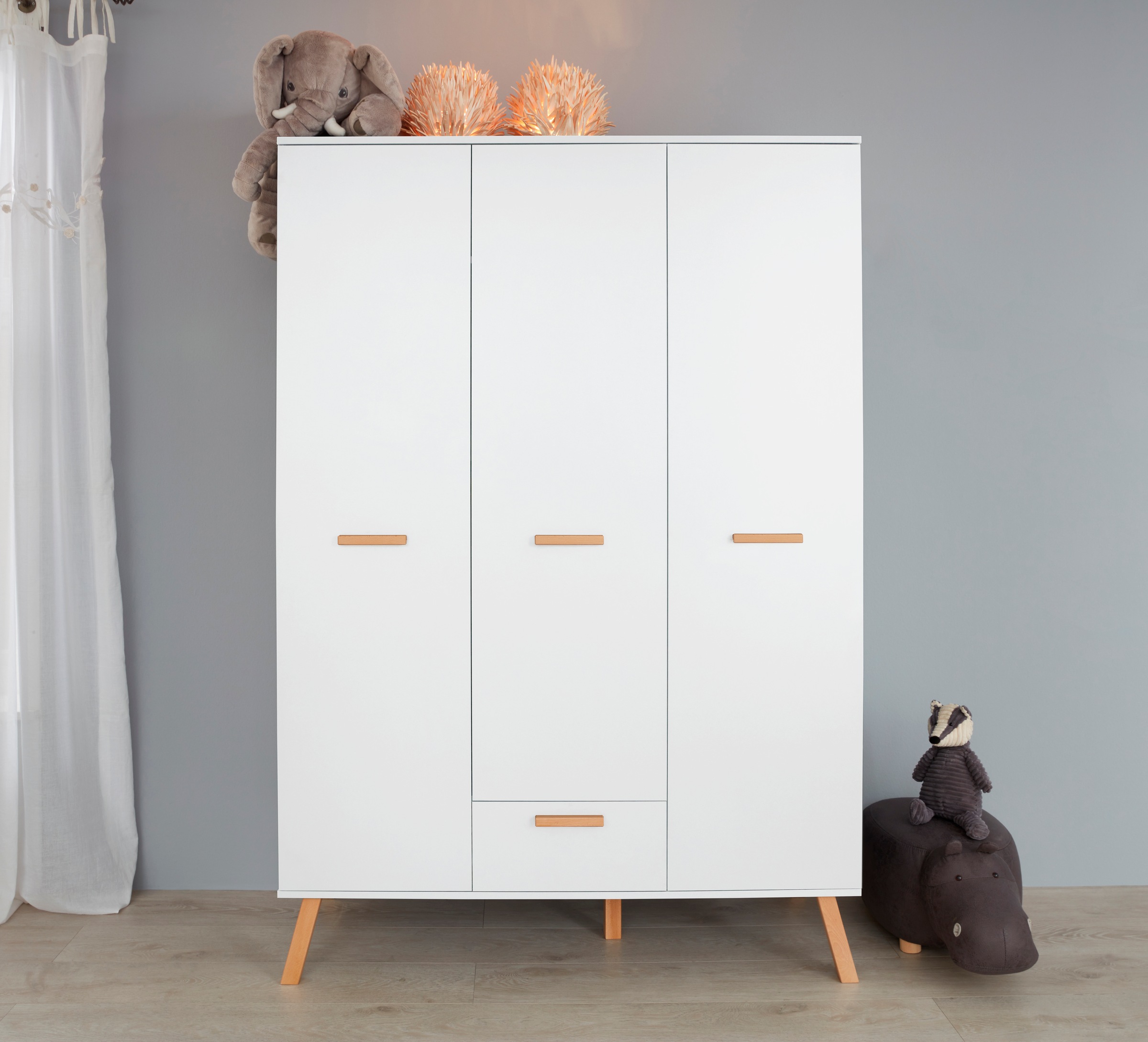 trendteam Babymöbel-Set »Mats«, (Set, 3 tlg., Bett, Wickelkommode, Schrank)