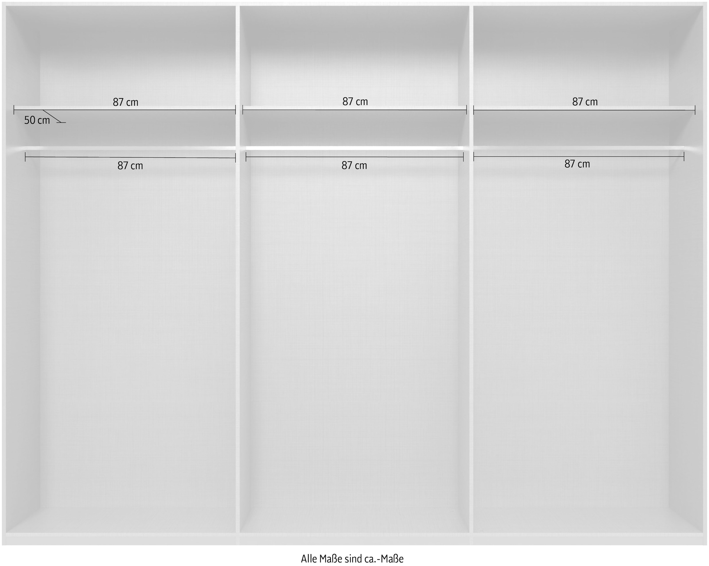 Wimex Kleiderschrank »Mugano,in 8 Breiten,3 Höhen,2 Tiefen, viele Farben, Made in Germany«, (in Basic oder Premium Ausstattung mit 2 weiteren Einlegeböden), mit langen Griffstangen aus Metall, wahlweise mit oder ohne Spiegel