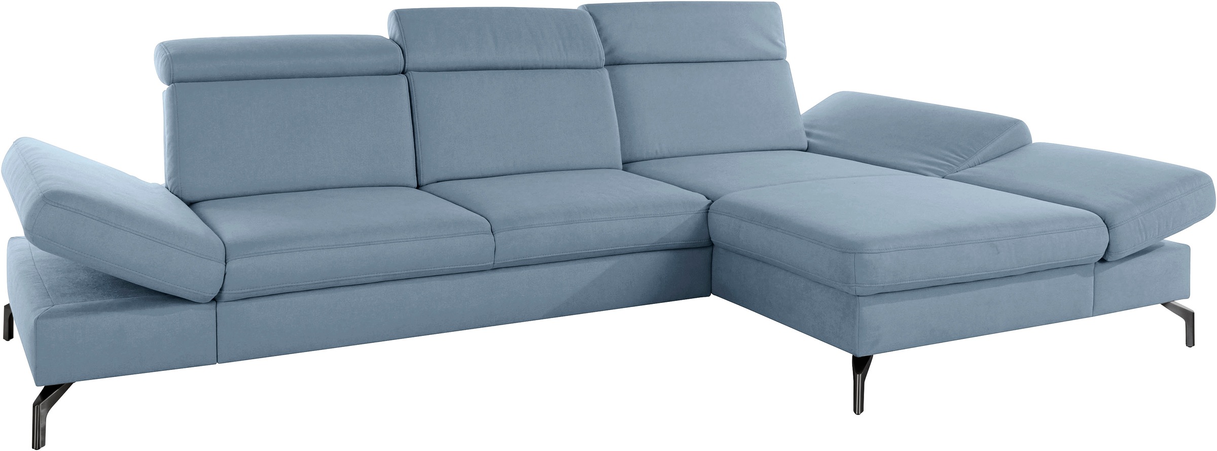 sit&more Ecksofa »Brisbane L-Form«, Fußhöhe 15 cm, inklusive Sitztiefen-, Armteil- und Kopfteilverstellung