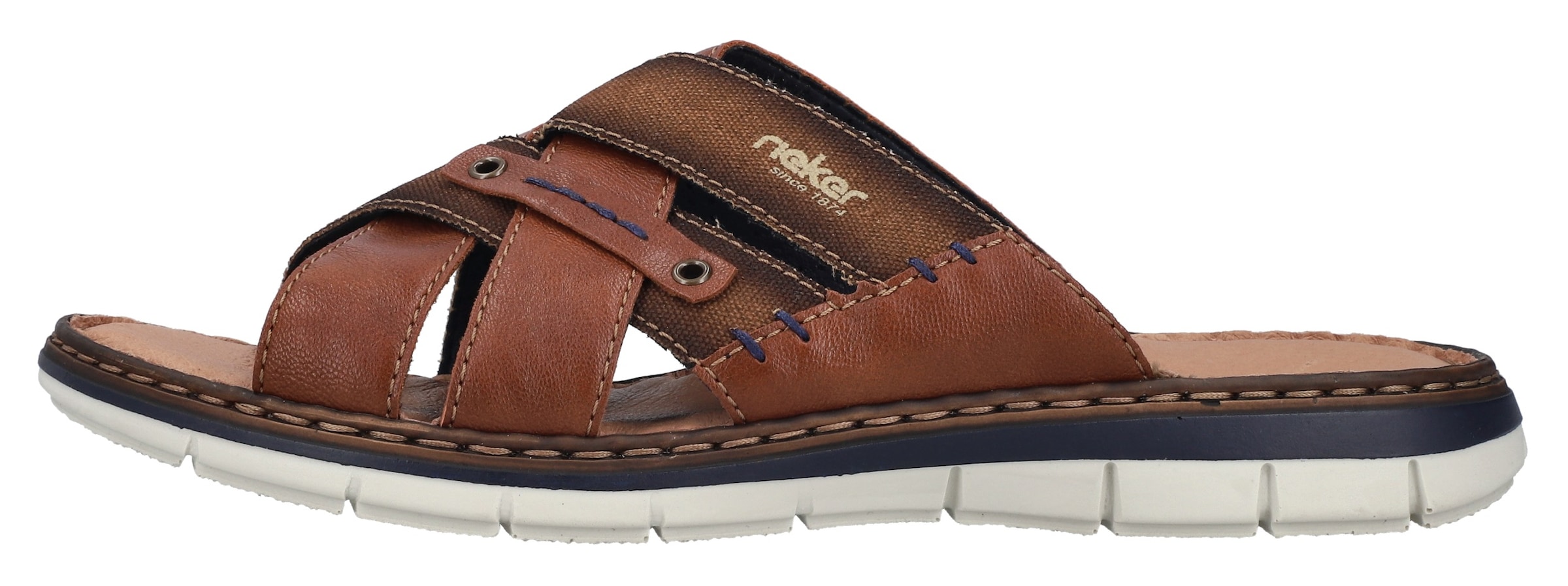 Rieker Pantolette, Sommerschuh, Schlappen, Poolslides, mit Leder-Innensohle