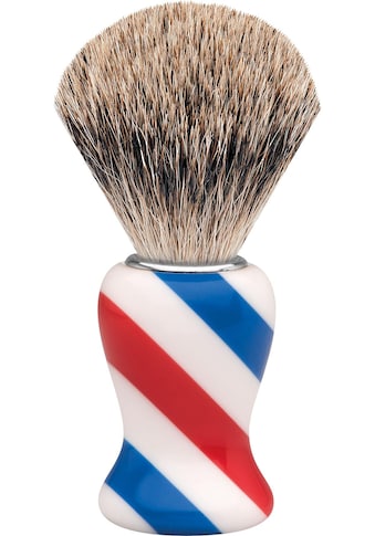 Rasierpinsel »M«, Dachshaar, Barbershop Design/Stripes
