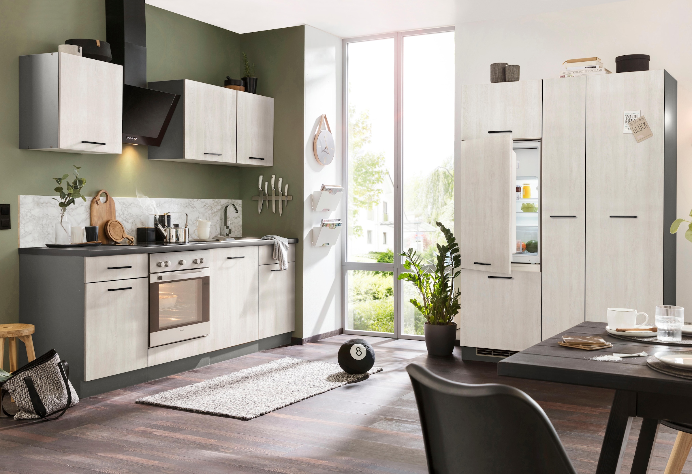 wiho Küchen Küchenzeile »Esbo«, mit E-Geräten, Breite 310 cm bei OTTO