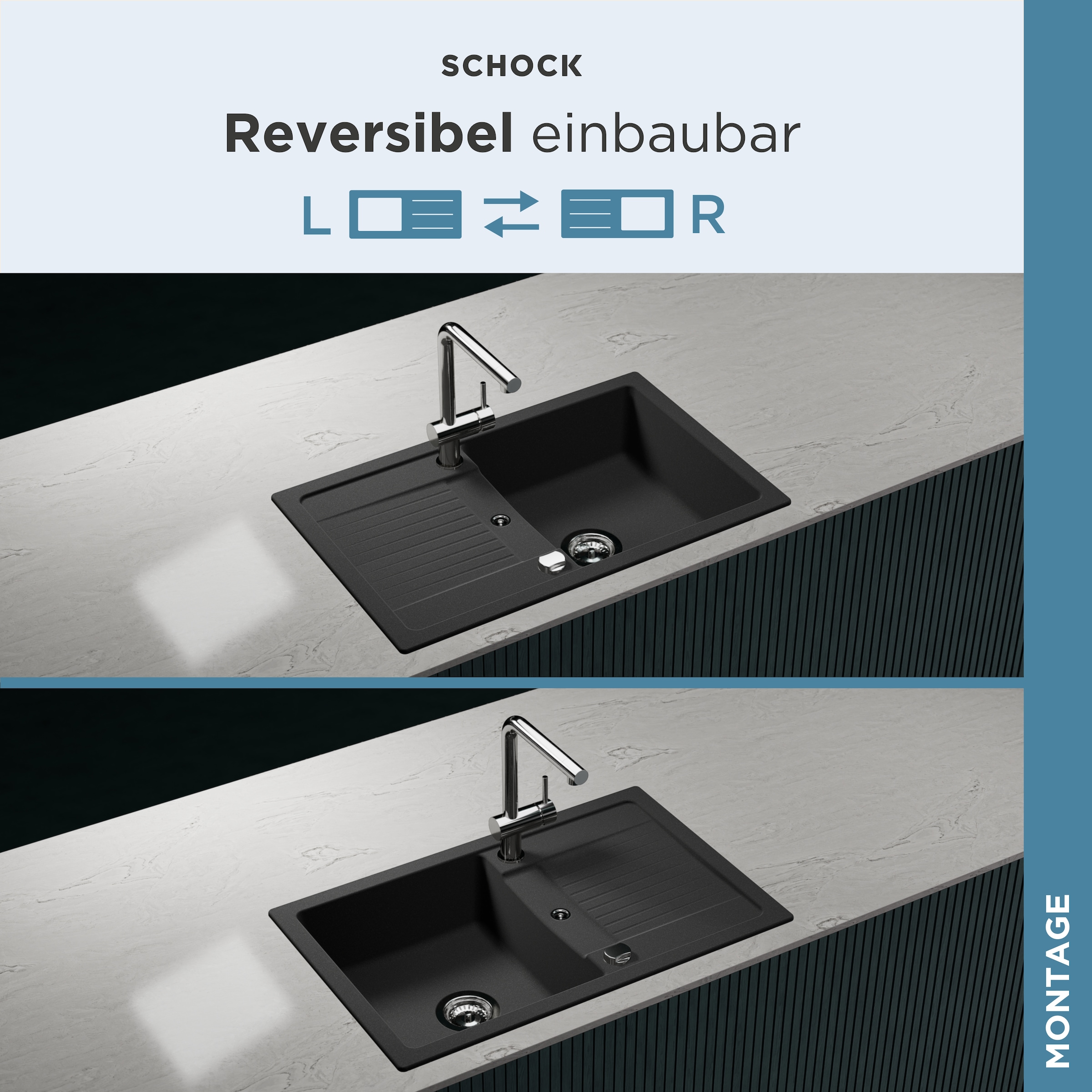 Schock Granitspüle »Lima D-100S«, 78/50 cm, Auflagespüle