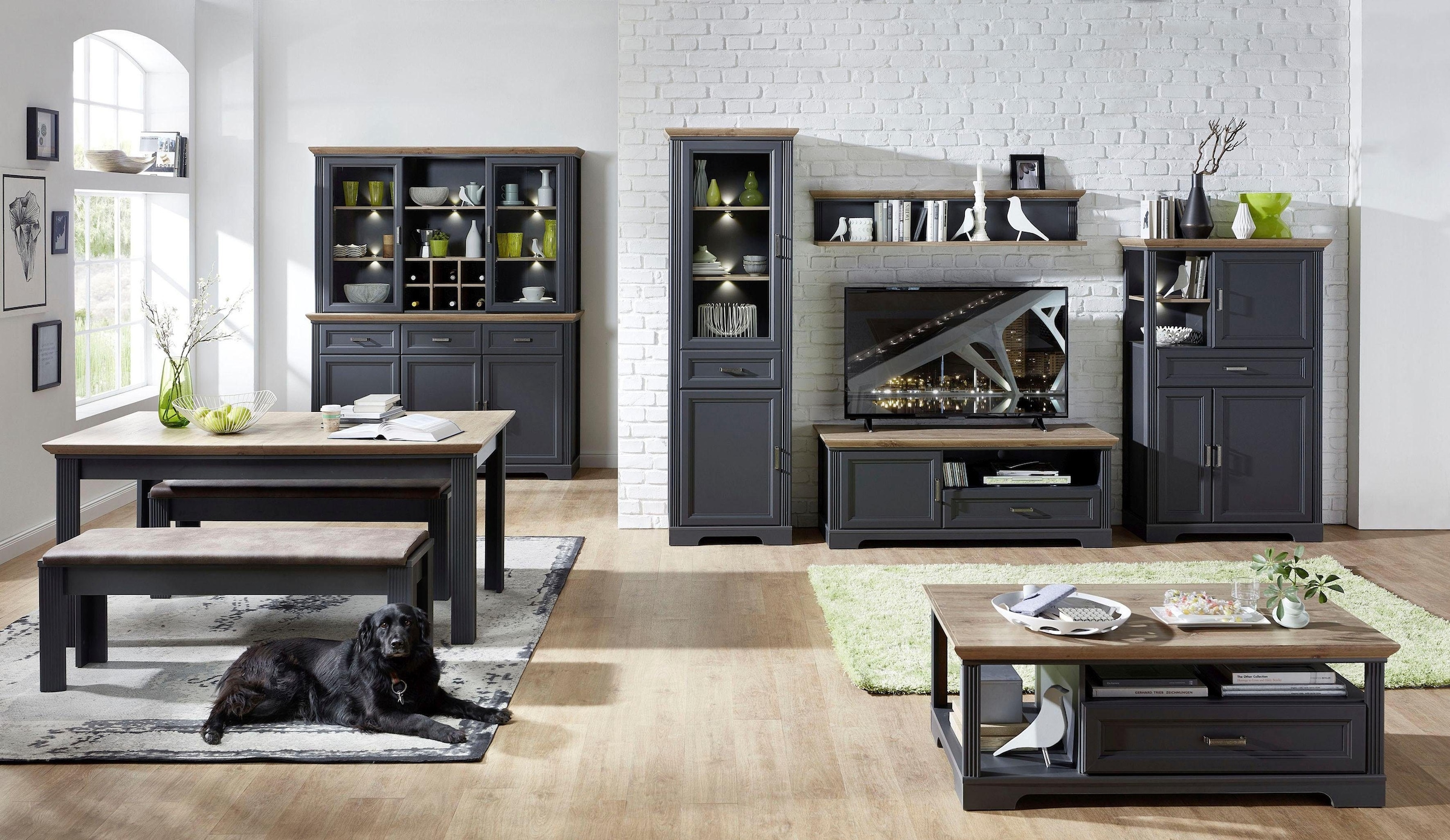 Innostyle Vitrine 2-teilig »Jasmin«, Sideboard (1 bei Aufsatzvitrine), 1 OTTO und