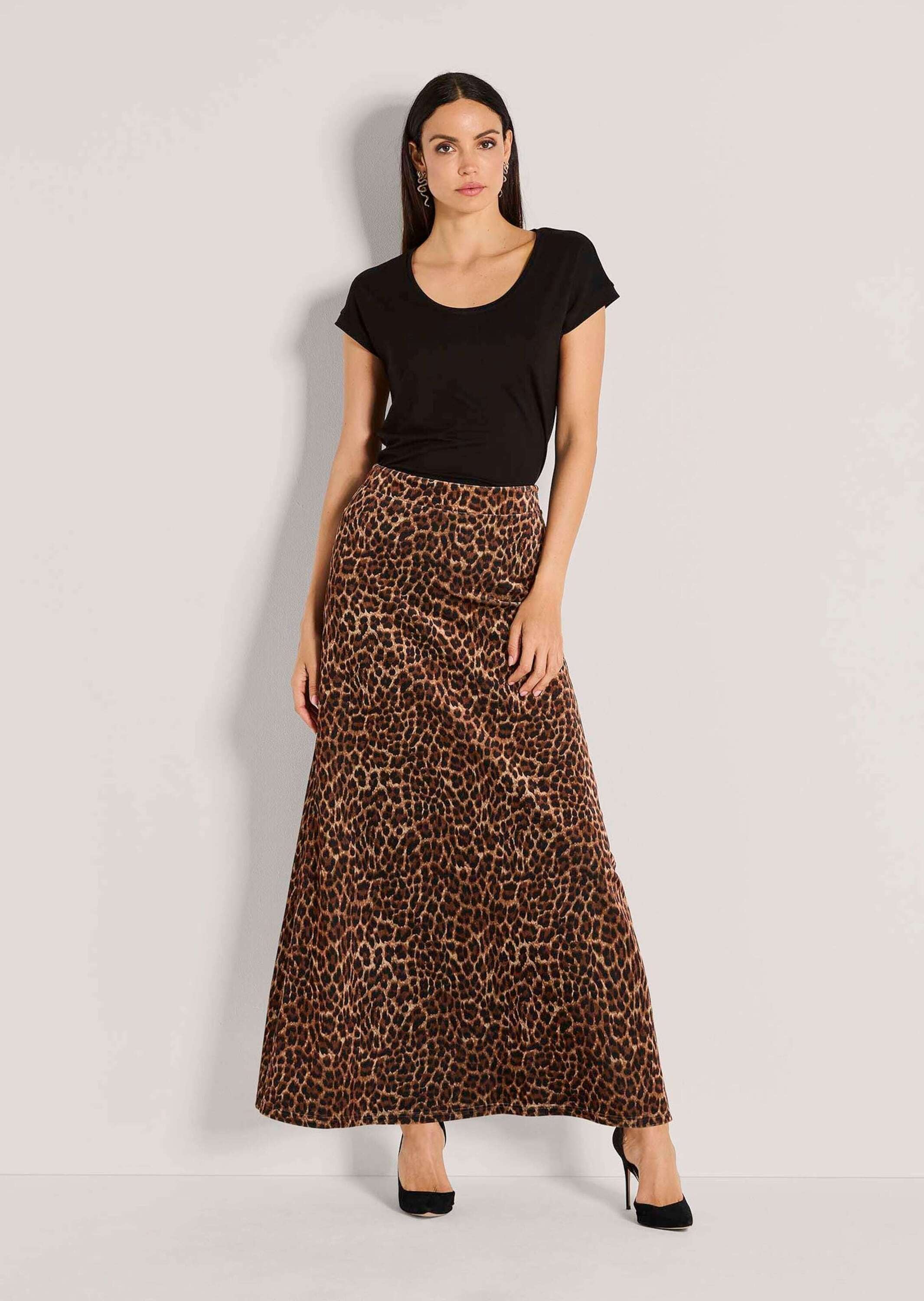 MADELEINE Maxirock »Maxirock Eleganter Samtrock im Leo-Design«