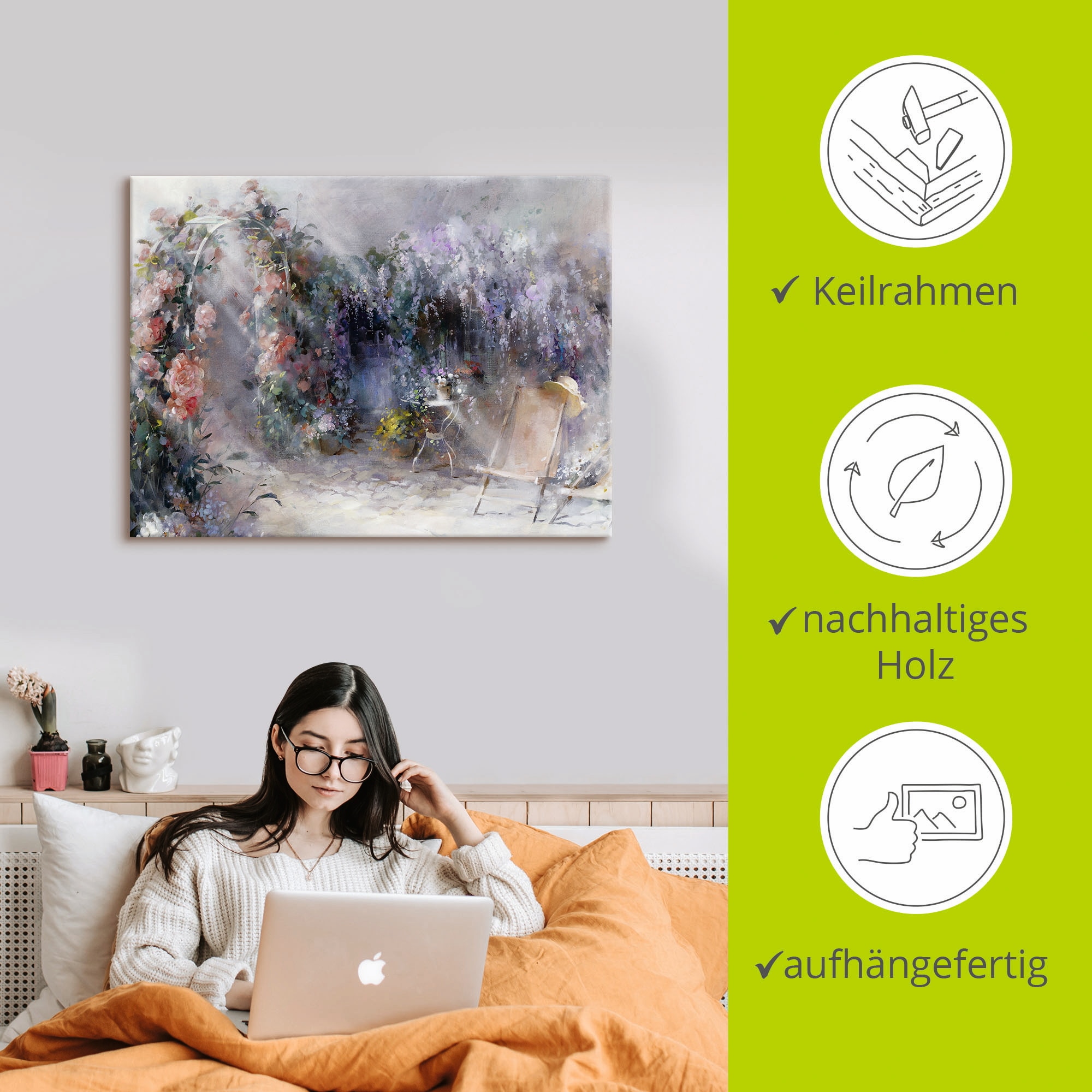 Artland Wandbild »Rosen und Flieder«, Garten, (1 St.), als Leinwandbild, Poster, Wandaufkleber in verschied. Größen