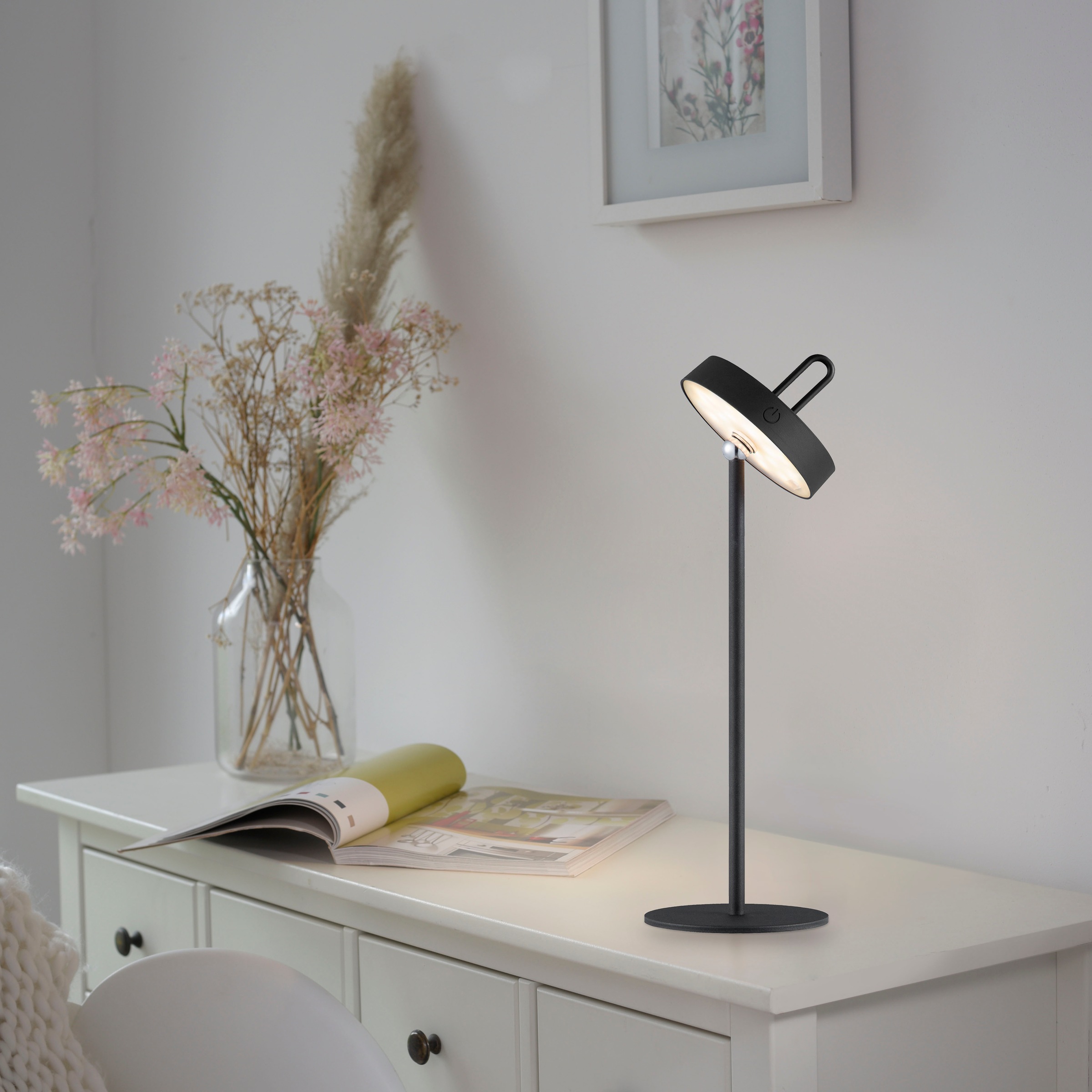 JUST LIGHT Tischleuchte »AMAG«, 1 flammig, Leuchtmittel LED-Modul | LED fest integriert, Akkuleuchte