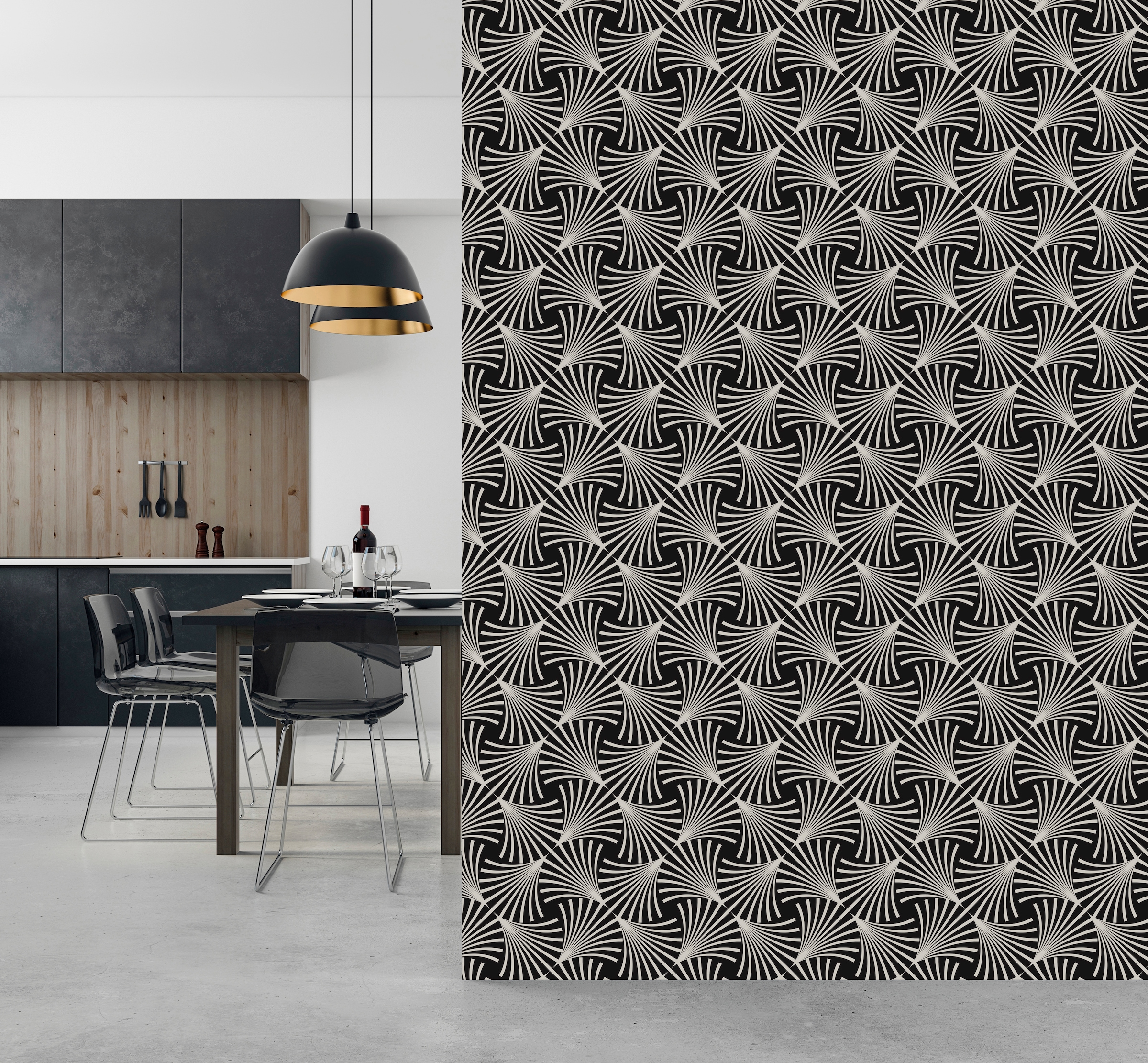 queence Vinyltapete »Philine« Farbverlauf | abstrakt | bedruckt | gemustert glatt 90x250cm, selbstklebend, kinderleichte Anbringung, , Sticker