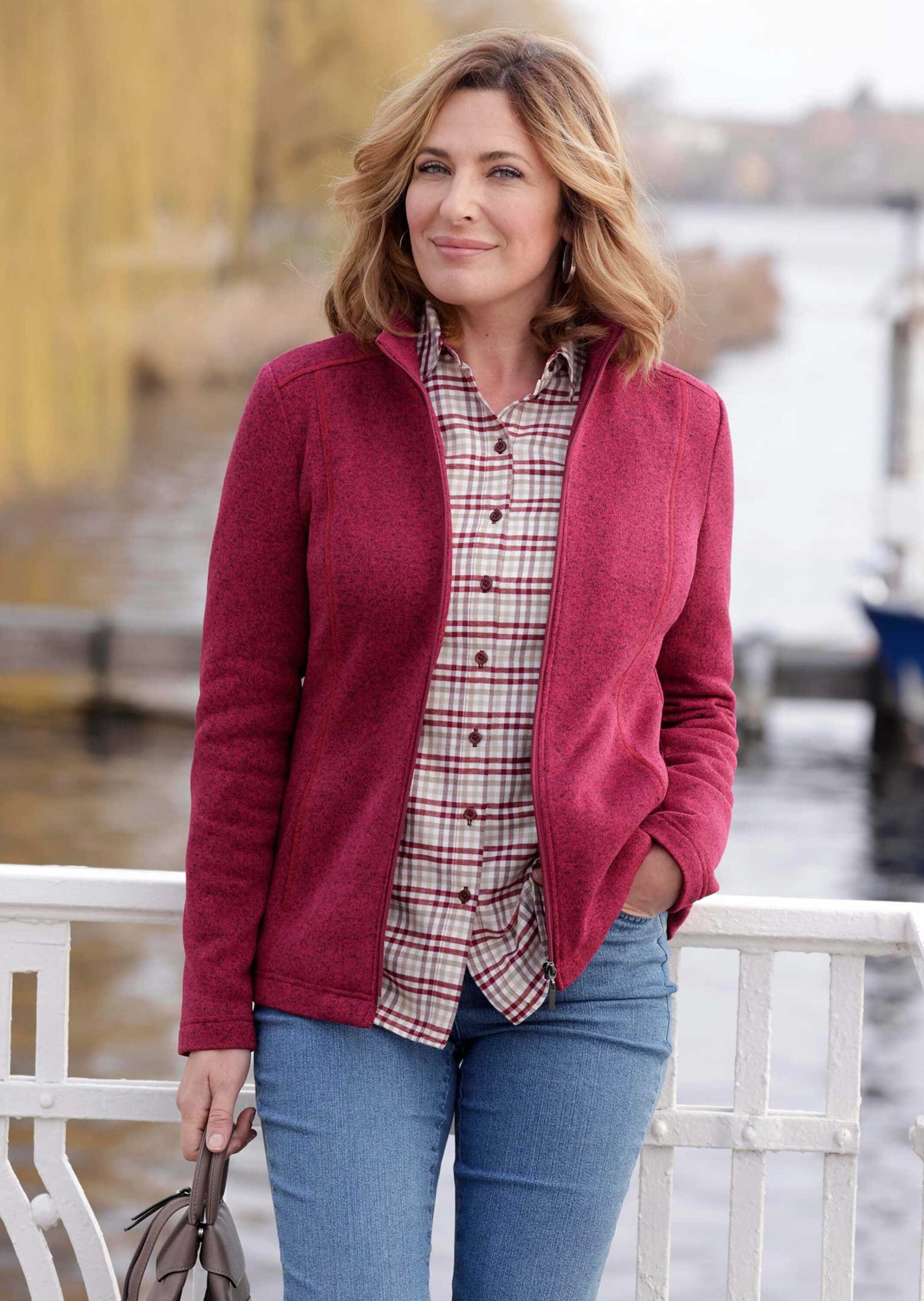 GOLDNER Fleecejacke »Kurzgröße Kuschelweiche Strickfleece-Jacke« Kuschelweiche Innenseite