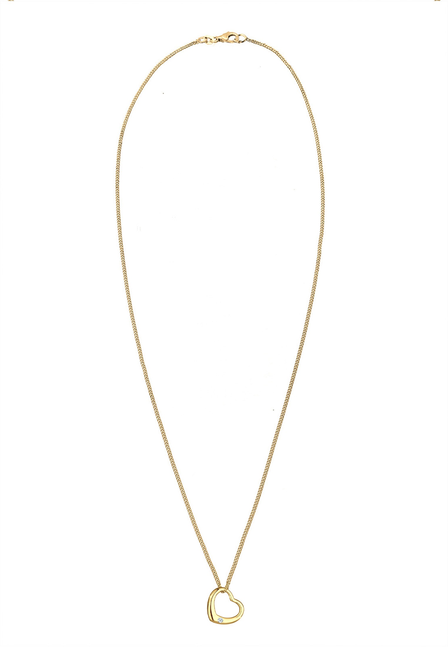 Elli DIAMONDS Silberkette »Halskette Herz Liebe Romantik Diamant (0.03 ct.) 925 Silber«