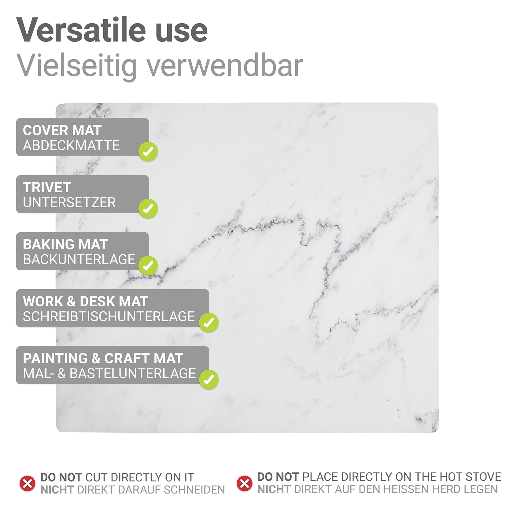 WENKO Herd-Abdeckplatte »Modell Marmor« Schutzmatte, Abdeckmatte für Kochfelder, Induktionsschutzmatte